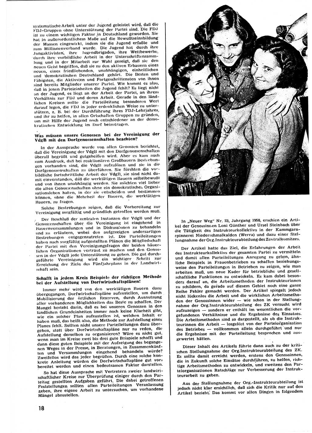 Neuer Weg (NW), Halbmonatsschrift für aktuelle Fragen der Arbeiterbewegung [Zentralkomitee (ZK) Sozialistische Einheitspartei Deutschlands (SED)], 6. Jahrgang [Deutsche Demokratische Republik (DDR)] 1951, Heft 1/18 (NW ZK SED DDR 1951, H. 1/18)