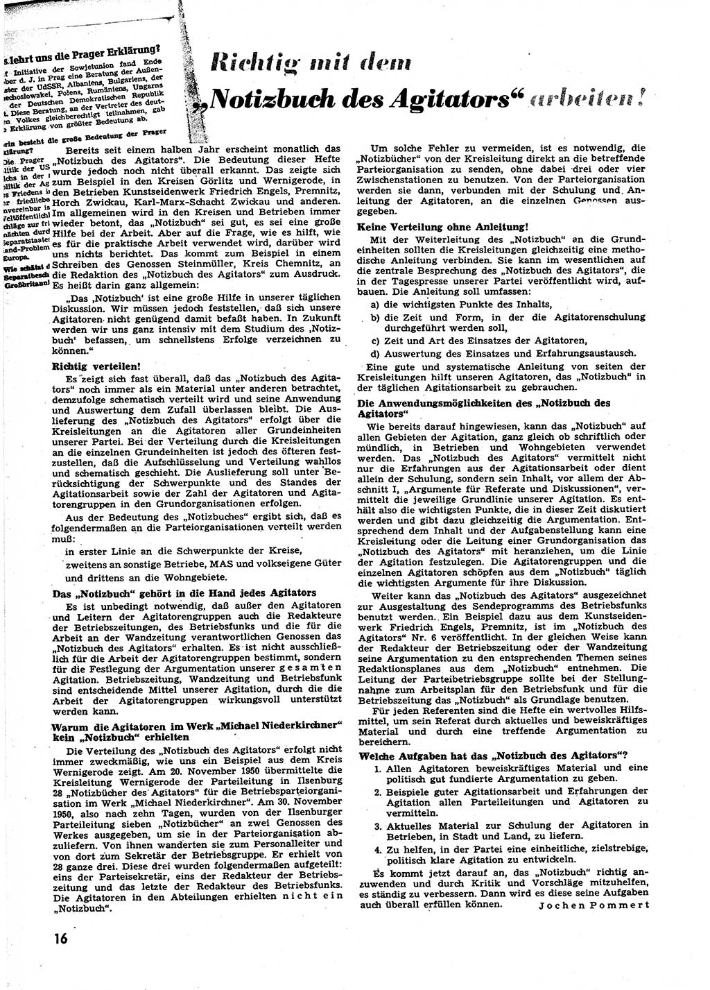 Neuer Weg (NW), Halbmonatsschrift für aktuelle Fragen der Arbeiterbewegung [Zentralkomitee (ZK) Sozialistische Einheitspartei Deutschlands (SED)], 6. Jahrgang [Deutsche Demokratische Republik (DDR)] 1951, Heft 2/16 (NW ZK SED DDR 1951, H. 2/16)