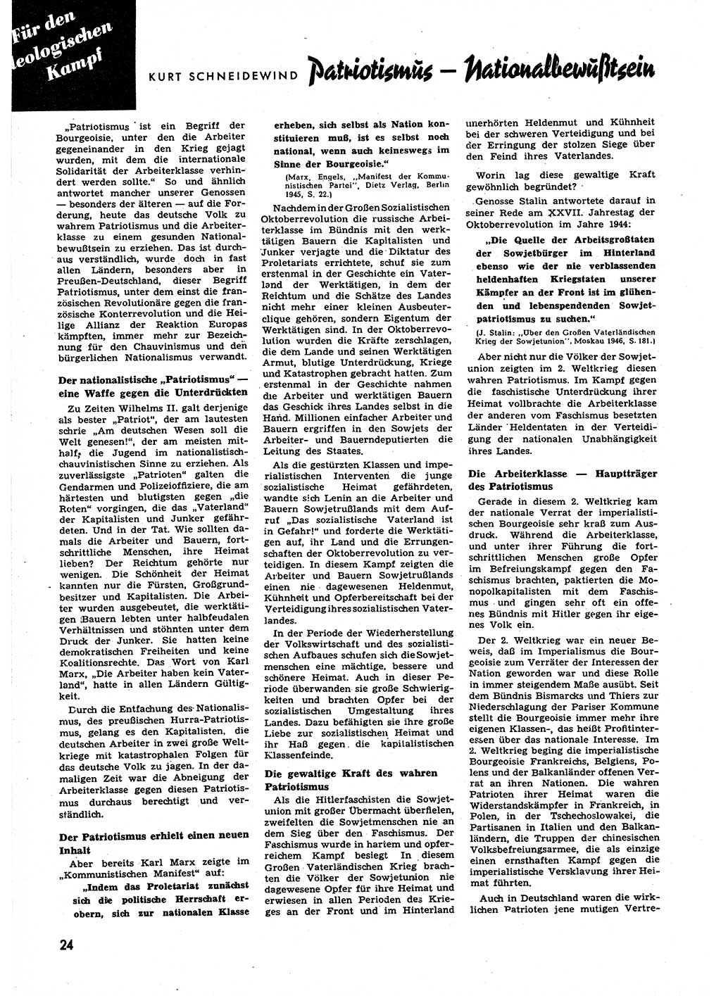 Neuer Weg (NW), Halbmonatsschrift für aktuelle Fragen der Arbeiterbewegung [Zentralkomitee (ZK) Sozialistische Einheitspartei Deutschlands (SED)], 6. Jahrgang [Deutsche Demokratische Republik (DDR)] 1951, Heft 2/24 (NW ZK SED DDR 1951, H. 2/24)