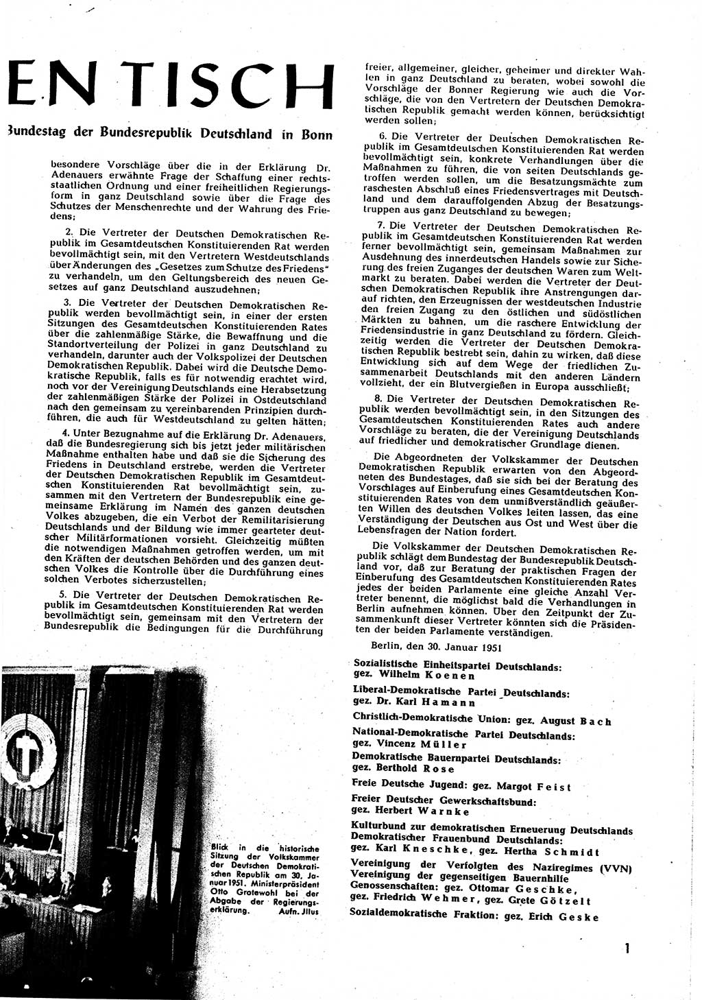 Neuer Weg (NW), Halbmonatsschrift für aktuelle Fragen der Arbeiterbewegung [Zentralkomitee (ZK) Sozialistische Einheitspartei Deutschlands (SED)], 6. Jahrgang [Deutsche Demokratische Republik (DDR)] 1951, Heft 3/1 (NW ZK SED DDR 1951, H. 3/1)