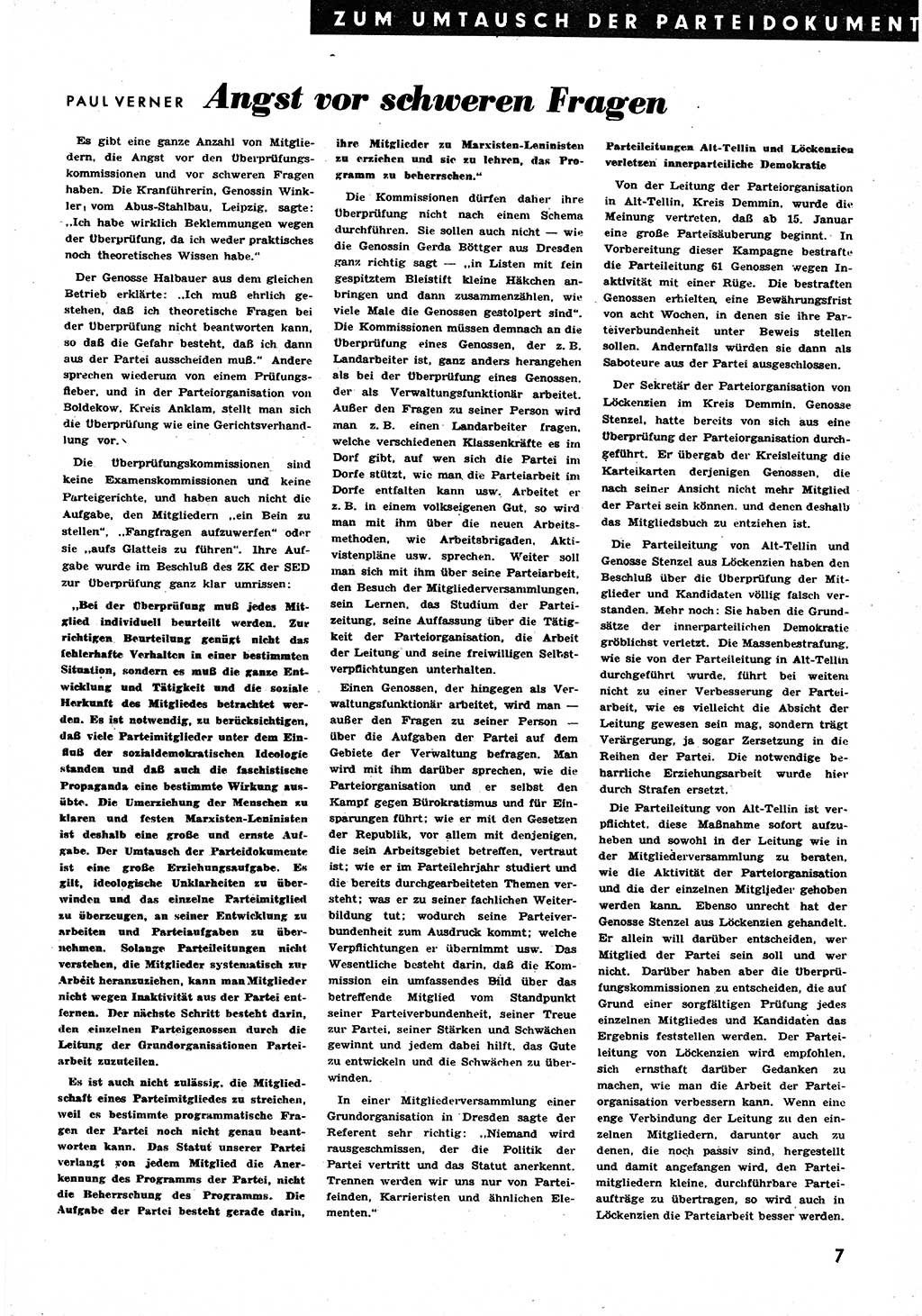 Neuer Weg (NW), Halbmonatsschrift für aktuelle Fragen der Arbeiterbewegung [Zentralkomitee (ZK) Sozialistische Einheitspartei Deutschlands (SED)], 6. Jahrgang [Deutsche Demokratische Republik (DDR)] 1951, Heft 3/7 (NW ZK SED DDR 1951, H. 3/7)