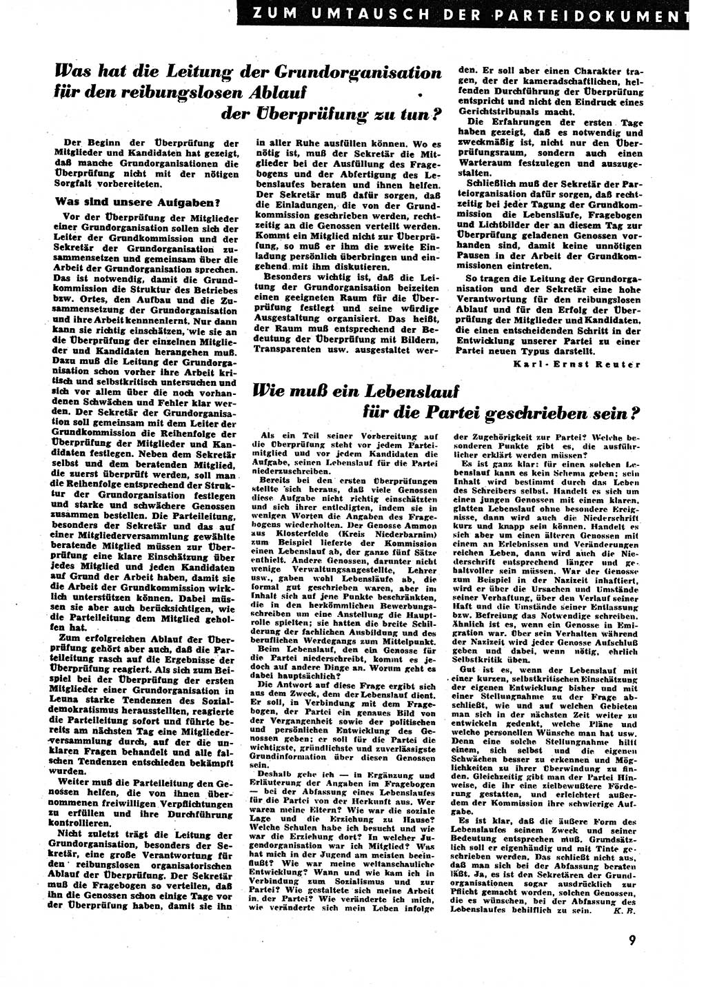 Neuer Weg (NW), Halbmonatsschrift für aktuelle Fragen der Arbeiterbewegung [Zentralkomitee (ZK) Sozialistische Einheitspartei Deutschlands (SED)], 6. Jahrgang [Deutsche Demokratische Republik (DDR)] 1951, Heft 3/9 (NW ZK SED DDR 1951, H. 3/9)