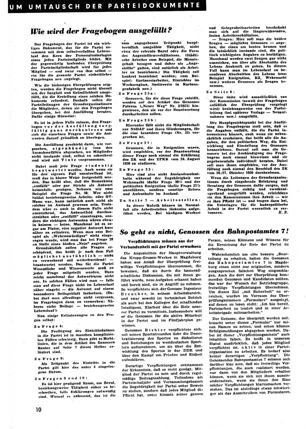 Neuer Weg (NW), Halbmonatsschrift für aktuelle Fragen der Arbeiterbewegung [Zentralkomitee (ZK) Sozialistische Einheitspartei Deutschlands (SED)], 6. Jahrgang [Deutsche Demokratische Republik (DDR)] 1951, Heft 3/10 (NW ZK SED DDR 1951, H. 3/10)
