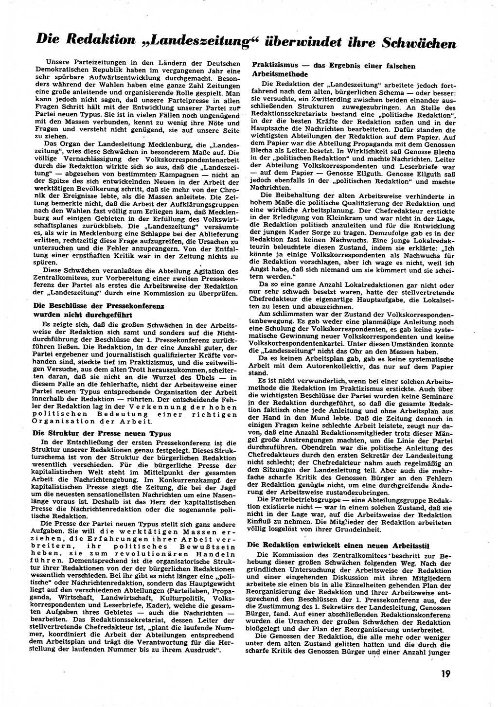 Neuer Weg (NW), Halbmonatsschrift fÃ¼r aktuelle Fragen der Arbeiterbewegung [Zentralkomitee (ZK) Sozialistische Einheitspartei Deutschlands (SED)], 6. Jahrgang [Deutsche Demokratische Republik (DDR)] 1951, Heft 3/19 (NW ZK SED DDR 1951, H. 3/19)