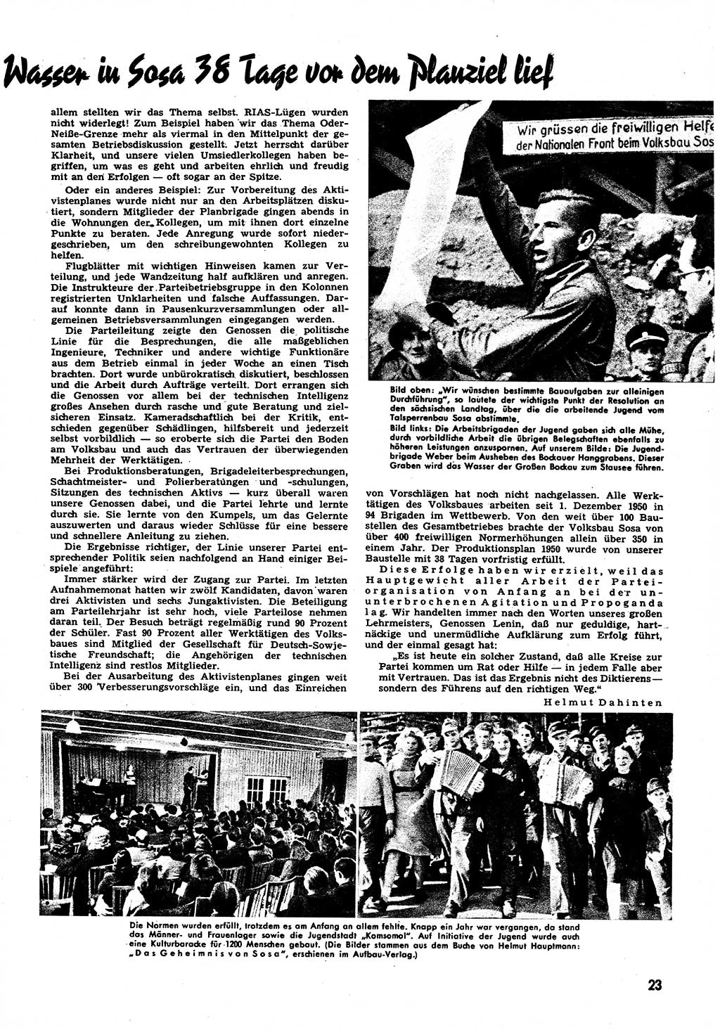 Neuer Weg (NW), Halbmonatsschrift für aktuelle Fragen der Arbeiterbewegung [Zentralkomitee (ZK) Sozialistische Einheitspartei Deutschlands (SED)], 6. Jahrgang [Deutsche Demokratische Republik (DDR)] 1951, Heft 3/23 (NW ZK SED DDR 1951, H. 3/23)