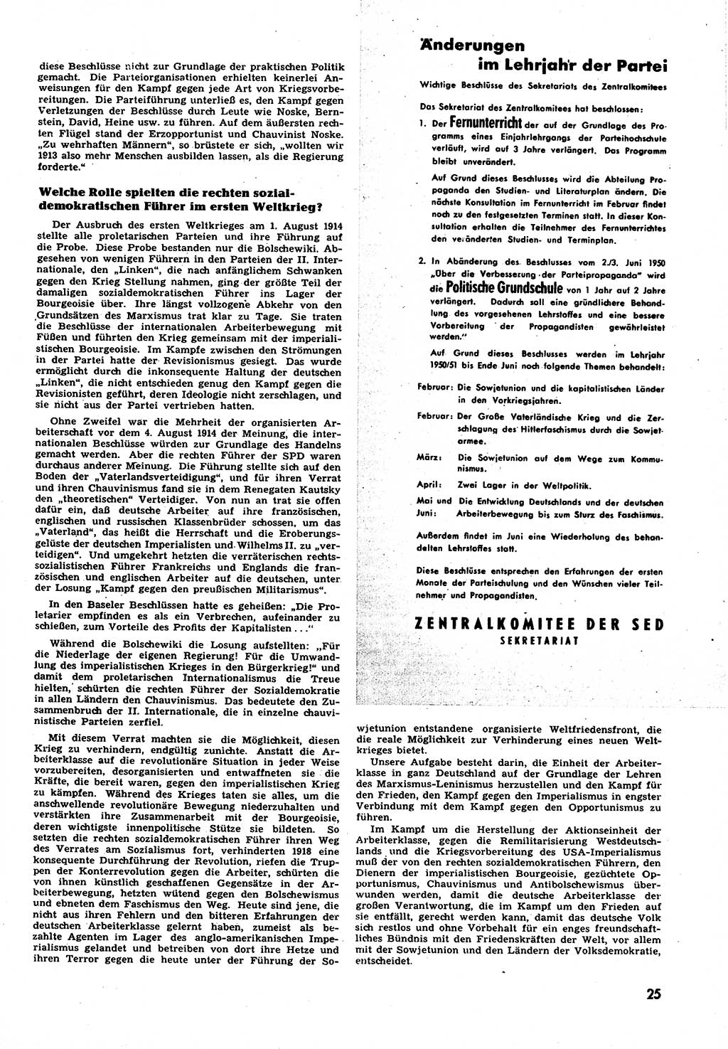 Neuer Weg (NW), Halbmonatsschrift für aktuelle Fragen der Arbeiterbewegung [Zentralkomitee (ZK) Sozialistische Einheitspartei Deutschlands (SED)], 6. Jahrgang [Deutsche Demokratische Republik (DDR)] 1951, Heft 3/25 (NW ZK SED DDR 1951, H. 3/25)