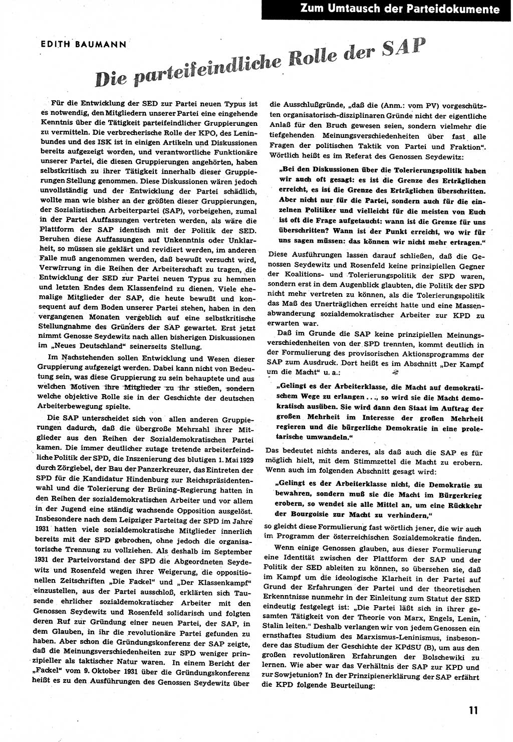 Neuer Weg (NW), Halbmonatsschrift für aktuelle Fragen der Arbeiterbewegung [Zentralkomitee (ZK) Sozialistische Einheitspartei Deutschlands (SED)], 6. Jahrgang [Deutsche Demokratische Republik (DDR)] 1951, Heft 4/11 (NW ZK SED DDR 1951, H. 4/11)