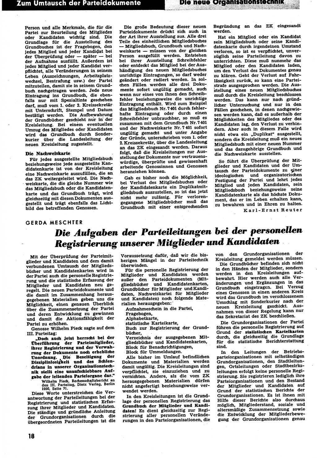 Neuer Weg (NW), Halbmonatsschrift für aktuelle Fragen der Arbeiterbewegung [Zentralkomitee (ZK) Sozialistische Einheitspartei Deutschlands (SED)], 6. Jahrgang [Deutsche Demokratische Republik (DDR)] 1951, Heft 4/18 (NW ZK SED DDR 1951, H. 4/18)