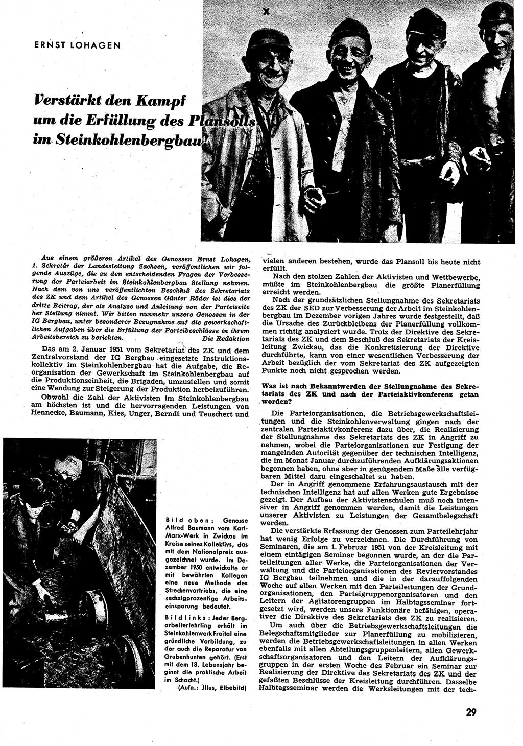 Neuer Weg (NW), Halbmonatsschrift für aktuelle Fragen der Arbeiterbewegung [Zentralkomitee (ZK) Sozialistische Einheitspartei Deutschlands (SED)], 6. Jahrgang [Deutsche Demokratische Republik (DDR)] 1951, Heft 4/29 (NW ZK SED DDR 1951, H. 4/29)