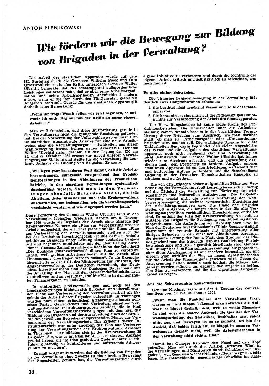 Neuer Weg (NW), Halbmonatsschrift für aktuelle Fragen der Arbeiterbewegung [Zentralkomitee (ZK) Sozialistische Einheitspartei Deutschlands (SED)], 6. Jahrgang [Deutsche Demokratische Republik (DDR)] 1951, Heft 4/38 (NW ZK SED DDR 1951, H. 4/38)