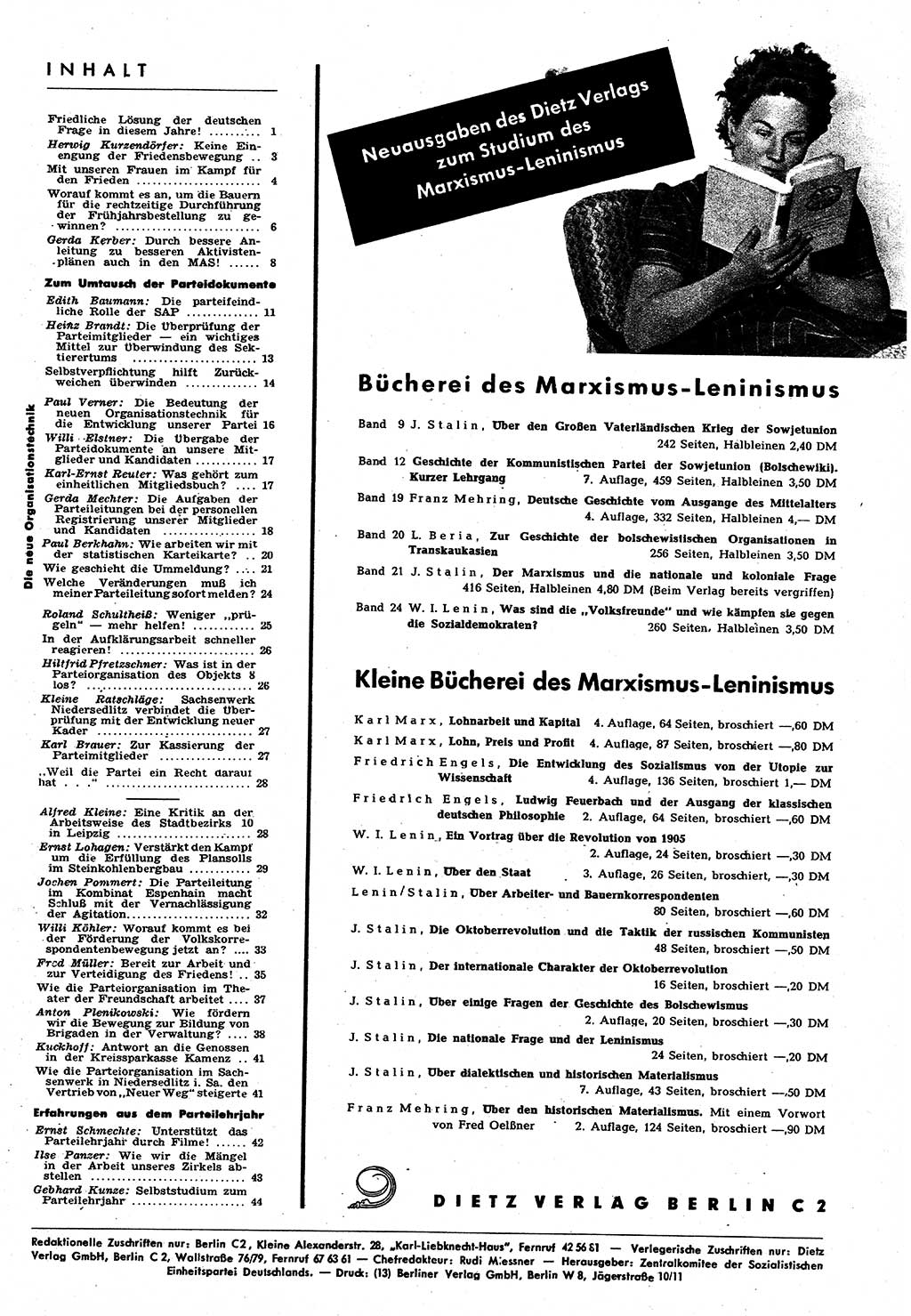 Neuer Weg (NW), Halbmonatsschrift für aktuelle Fragen der Arbeiterbewegung [Zentralkomitee (ZK) Sozialistische Einheitspartei Deutschlands (SED)], 6. Jahrgang [Deutsche Demokratische Republik (DDR)] 1951, Heft 4/45 (NW ZK SED DDR 1951, H. 4/45)