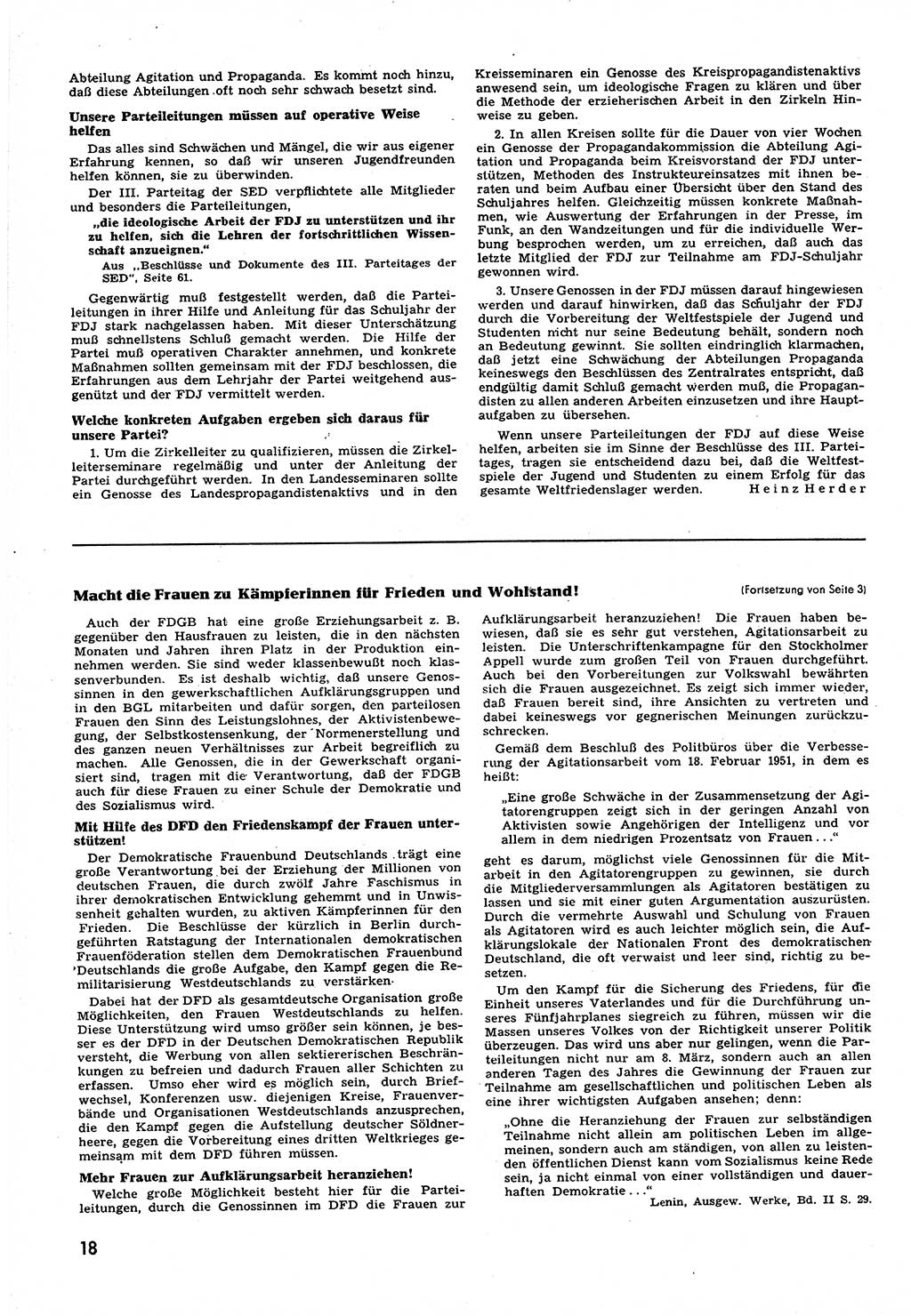 Neuer Weg (NW), Halbmonatsschrift für aktuelle Fragen der Arbeiterbewegung [Zentralkomitee (ZK) Sozialistische Einheitspartei Deutschlands (SED)], 6. Jahrgang [Deutsche Demokratische Republik (DDR)] 1951, Heft 5/18 (NW ZK SED DDR 1951, H. 5/18)