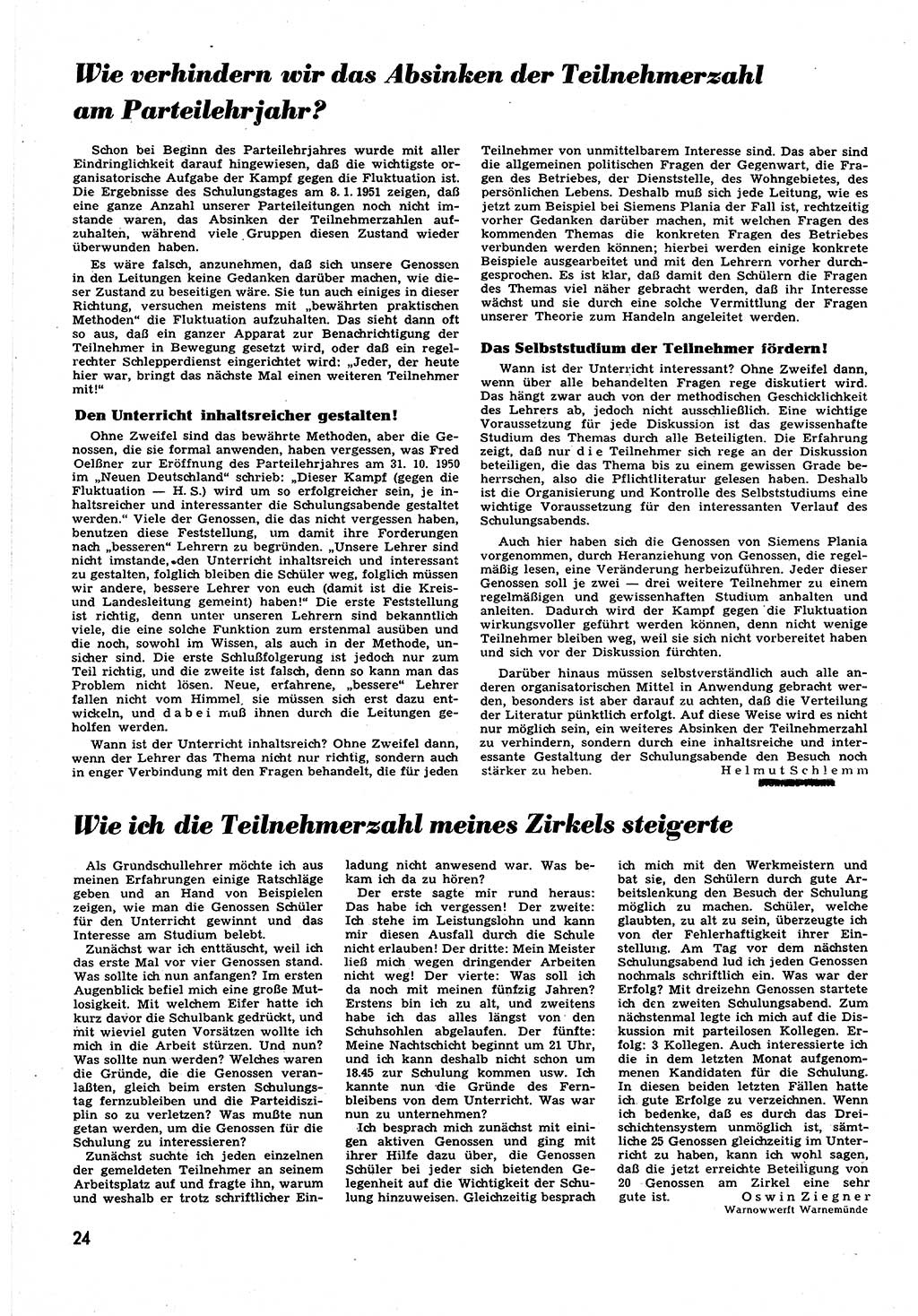Neuer Weg (NW), Halbmonatsschrift für aktuelle Fragen der Arbeiterbewegung [Zentralkomitee (ZK) Sozialistische Einheitspartei Deutschlands (SED)], 6. Jahrgang [Deutsche Demokratische Republik (DDR)] 1951, Heft 5/24 (NW ZK SED DDR 1951, H. 5/24)