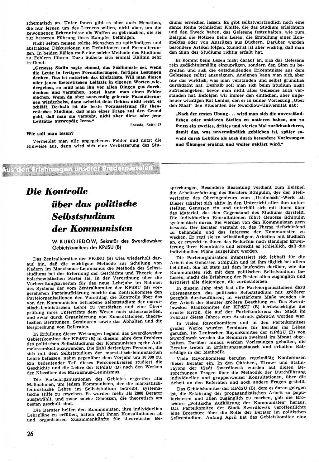 Neuer Weg (NW), Halbmonatsschrift für aktuelle Fragen der Arbeiterbewegung [Zentralkomitee (ZK) Sozialistische Einheitspartei Deutschlands (SED)], 6. Jahrgang [Deutsche Demokratische Republik (DDR)] 1951, Heft 5/26 (NW ZK SED DDR 1951, H. 5/26)