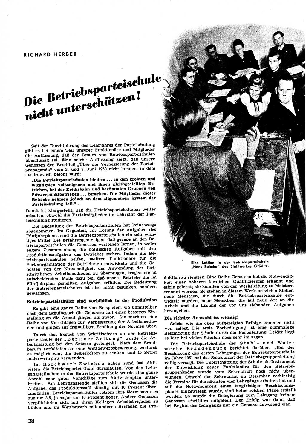 Neuer Weg (NW), Halbmonatsschrift für aktuelle Fragen der Arbeiterbewegung [Zentralkomitee (ZK) Sozialistische Einheitspartei Deutschlands (SED)], 6. Jahrgang [Deutsche Demokratische Republik (DDR)] 1951, Heft 5/28 (NW ZK SED DDR 1951, H. 5/28)