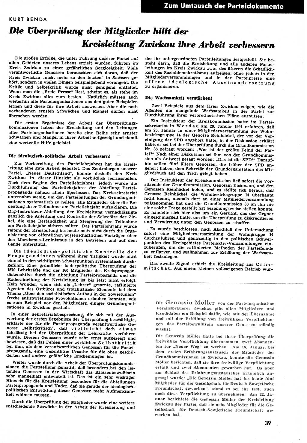 Neuer Weg (NW), Halbmonatsschrift für aktuelle Fragen der Arbeiterbewegung [Zentralkomitee (ZK) Sozialistische Einheitspartei Deutschlands (SED)], 6. Jahrgang [Deutsche Demokratische Republik (DDR)] 1951, Heft 5/39 (NW ZK SED DDR 1951, H. 5/39)