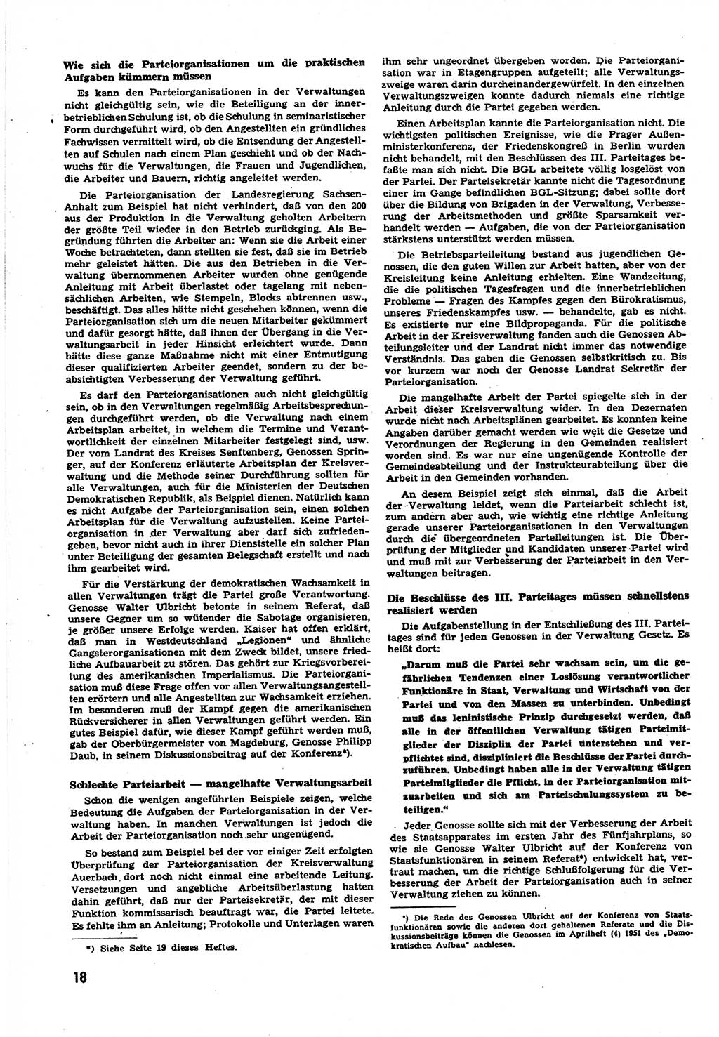 Neuer Weg (NW), Halbmonatsschrift für aktuelle Fragen der Arbeiterbewegung [Zentralkomitee (ZK) Sozialistische Einheitspartei Deutschlands (SED)], 6. Jahrgang [Deutsche Demokratische Republik (DDR)] 1951, Heft 6/18 (NW ZK SED DDR 1951, H. 6/18)