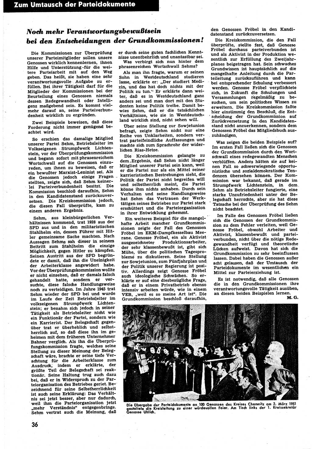 Neuer Weg (NW), Halbmonatsschrift für aktuelle Fragen der Arbeiterbewegung [Zentralkomitee (ZK) Sozialistische Einheitspartei Deutschlands (SED)], 6. Jahrgang [Deutsche Demokratische Republik (DDR)] 1951, Heft 6/36 (NW ZK SED DDR 1951, H. 6/36)