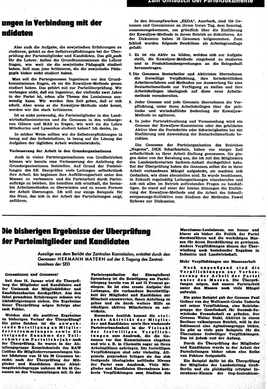 Neuer Weg (NW), Halbmonatsschrift für aktuelle Fragen der Arbeiterbewegung [Zentralkomitee (ZK) Sozialistische Einheitspartei Deutschlands (SED)], 6. Jahrgang [Deutsche Demokratische Republik (DDR)] 1951, Heft 7/5 (NW ZK SED DDR 1951, H. 7/5)