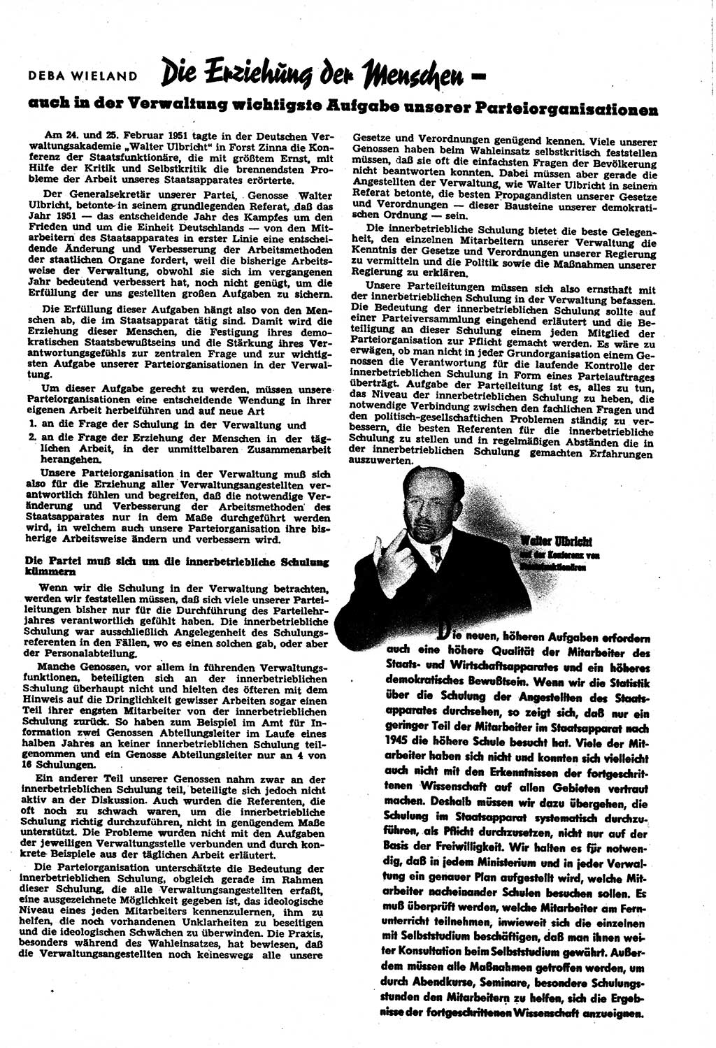 Neuer Weg (NW), Halbmonatsschrift für aktuelle Fragen der Arbeiterbewegung [Zentralkomitee (ZK) Sozialistische Einheitspartei Deutschlands (SED)], 6. Jahrgang [Deutsche Demokratische Republik (DDR)] 1951, Heft 7/21 (NW ZK SED DDR 1951, H. 7/21)