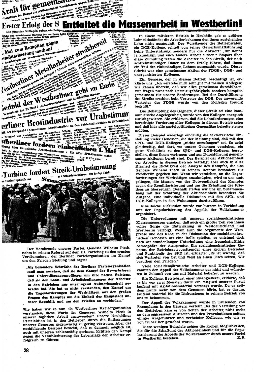 Neuer Weg (NW), Halbmonatsschrift für aktuelle Fragen der Arbeiterbewegung [Zentralkomitee (ZK) Sozialistische Einheitspartei Deutschlands (SED)], 6. Jahrgang [Deutsche Demokratische Republik (DDR)] 1951, Heft 7/28 (NW ZK SED DDR 1951, H. 7/28)