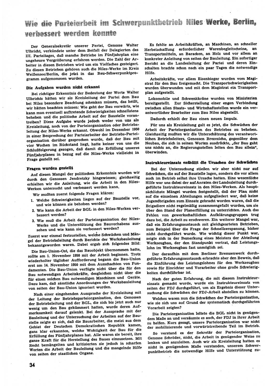 Neuer Weg (NW), Halbmonatsschrift für aktuelle Fragen der Arbeiterbewegung [Zentralkomitee (ZK) Sozialistische Einheitspartei Deutschlands (SED)], 6. Jahrgang [Deutsche Demokratische Republik (DDR)] 1951, Heft 7/34 (NW ZK SED DDR 1951, H. 7/34)