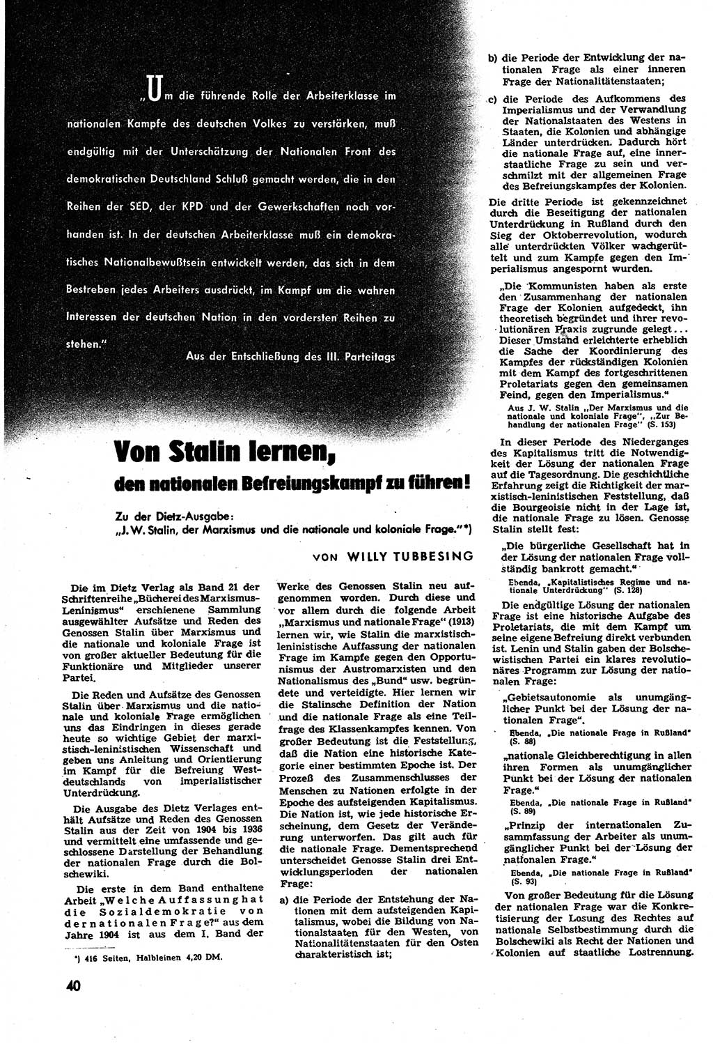 Neuer Weg (NW), Halbmonatsschrift für aktuelle Fragen der Arbeiterbewegung [Zentralkomitee (ZK) Sozialistische Einheitspartei Deutschlands (SED)], 6. Jahrgang [Deutsche Demokratische Republik (DDR)] 1951, Heft 7/40 (NW ZK SED DDR 1951, H. 7/40)