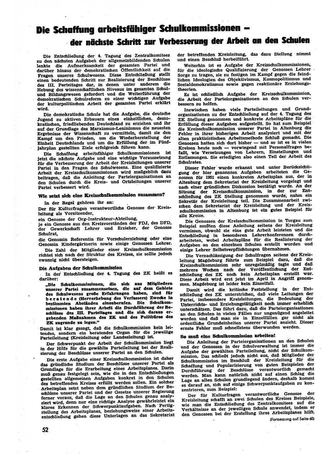 Neuer Weg (NW), Halbmonatsschrift für aktuelle Fragen der Arbeiterbewegung [Zentralkomitee (ZK) Sozialistische Einheitspartei Deutschlands (SED)], 6. Jahrgang [Deutsche Demokratische Republik (DDR)] 1951, Heft 7/52 (NW ZK SED DDR 1951, H. 7/52)