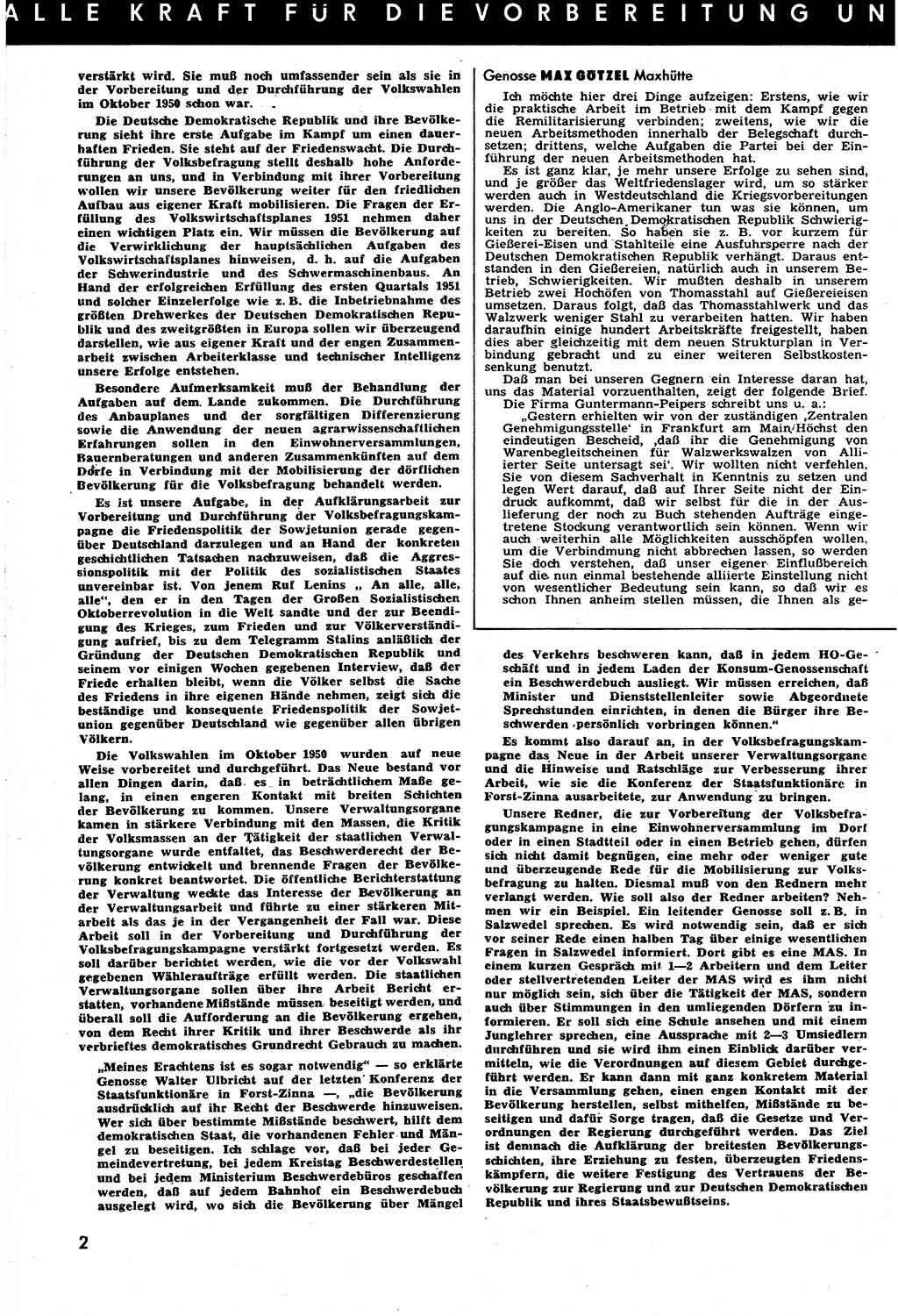 Neuer Weg (NW), Halbmonatsschrift für aktuelle Fragen der Arbeiterbewegung [Zentralkomitee (ZK) Sozialistische Einheitspartei Deutschlands (SED)], 6. Jahrgang [Deutsche Demokratische Republik (DDR)] 1951, Heft 9/2 (NW ZK SED DDR 1951, H. 9/2)