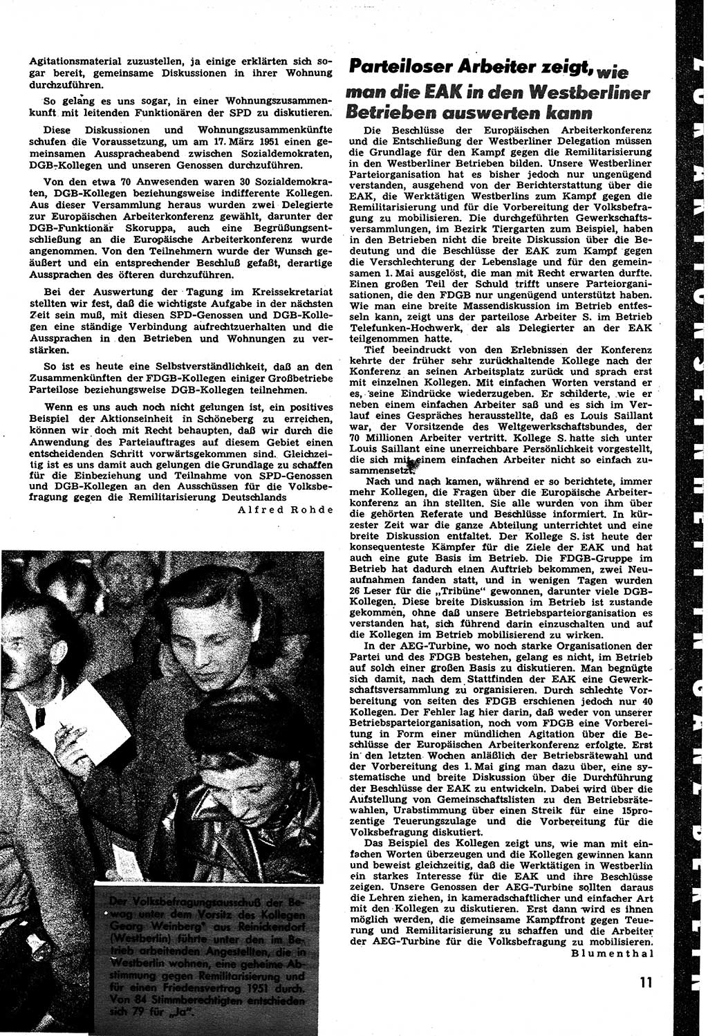 Neuer Weg (NW), Halbmonatsschrift für aktuelle Fragen der Arbeiterbewegung [Zentralkomitee (ZK) Sozialistische Einheitspartei Deutschlands (SED)], 6. Jahrgang [Deutsche Demokratische Republik (DDR)] 1951, Heft 9/11 (NW ZK SED DDR 1951, H. 9/11)