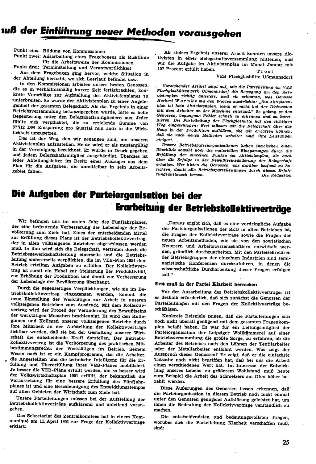 Neuer Weg (NW), Halbmonatsschrift für aktuelle Fragen der Arbeiterbewegung [Zentralkomitee (ZK) Sozialistische Einheitspartei Deutschlands (SED)], 6. Jahrgang [Deutsche Demokratische Republik (DDR)] 1951, Heft 9/25 (NW ZK SED DDR 1951, H. 9/25)