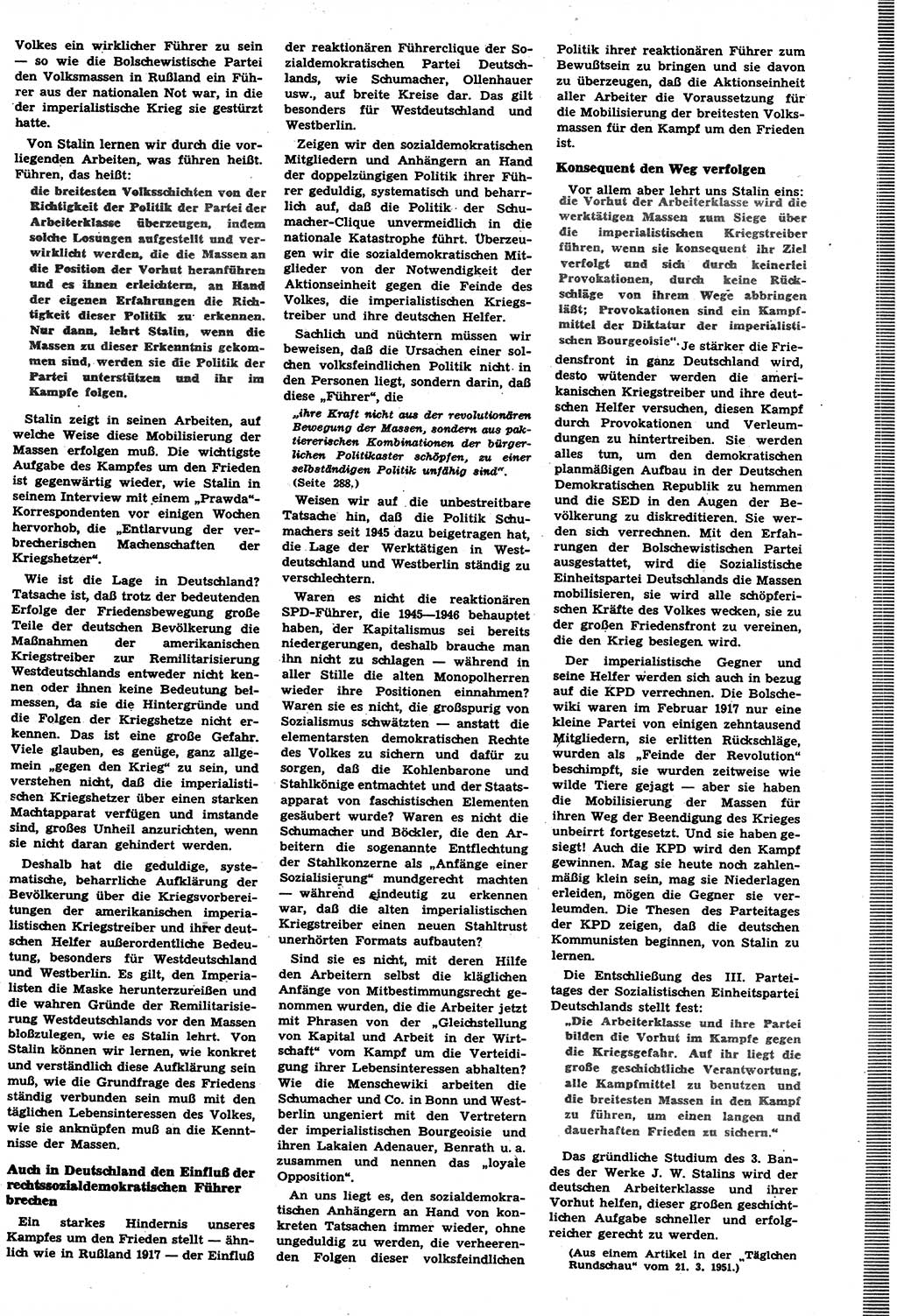 Neuer Weg (NW), Halbmonatsschrift für aktuelle Fragen der Arbeiterbewegung [Zentralkomitee (ZK) Sozialistische Einheitspartei Deutschlands (SED)], 6. Jahrgang [Deutsche Demokratische Republik (DDR)] 1951, Heft 9/35 (NW ZK SED DDR 1951, H. 9/35)