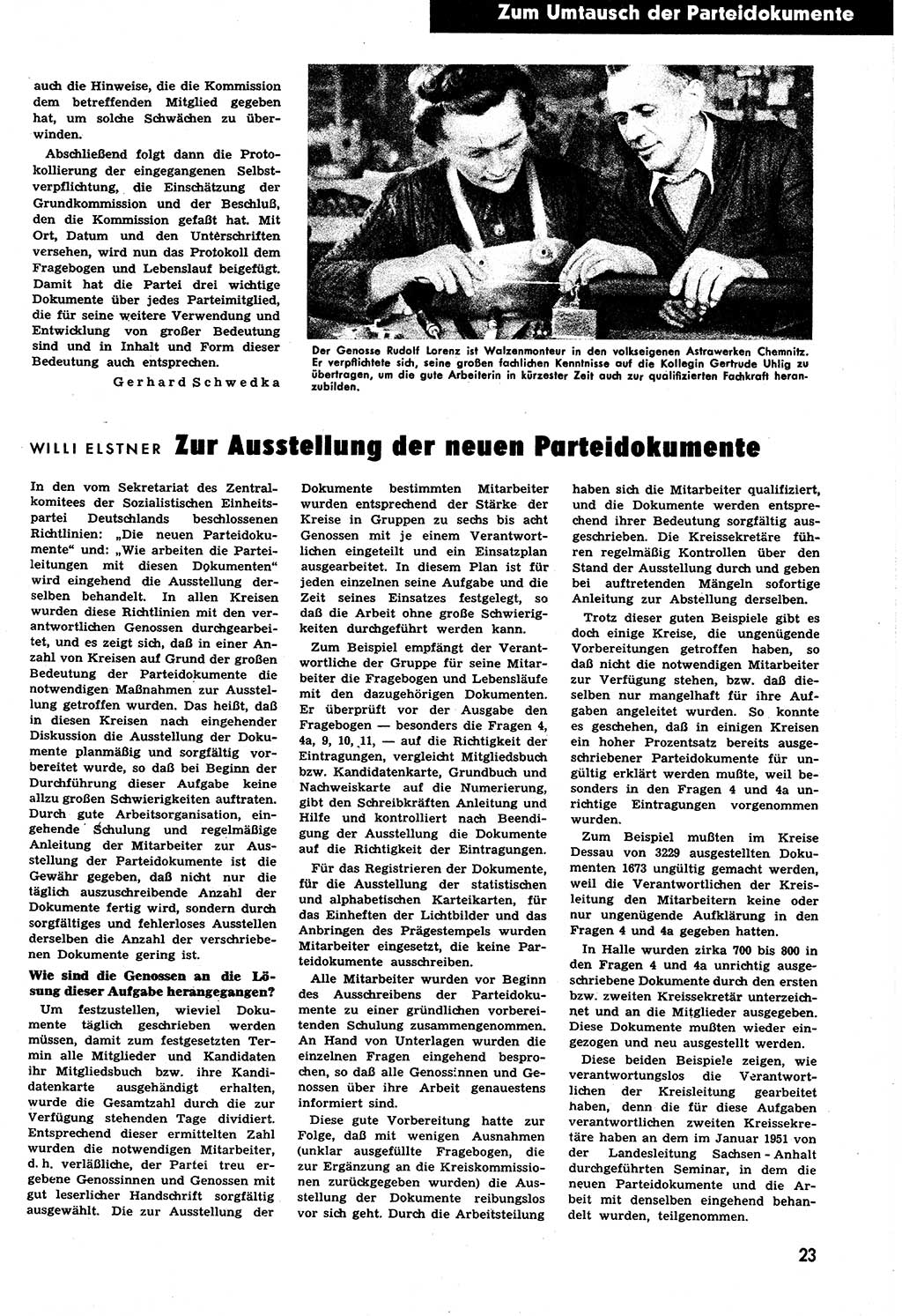Neuer Weg (NW), Halbmonatsschrift für aktuelle Fragen der Arbeiterbewegung [Zentralkomitee (ZK) Sozialistische Einheitspartei Deutschlands (SED)], 6. Jahrgang [Deutsche Demokratische Republik (DDR)] 1951, Heft 10/23 (NW ZK SED DDR 1951, H. 10/23)