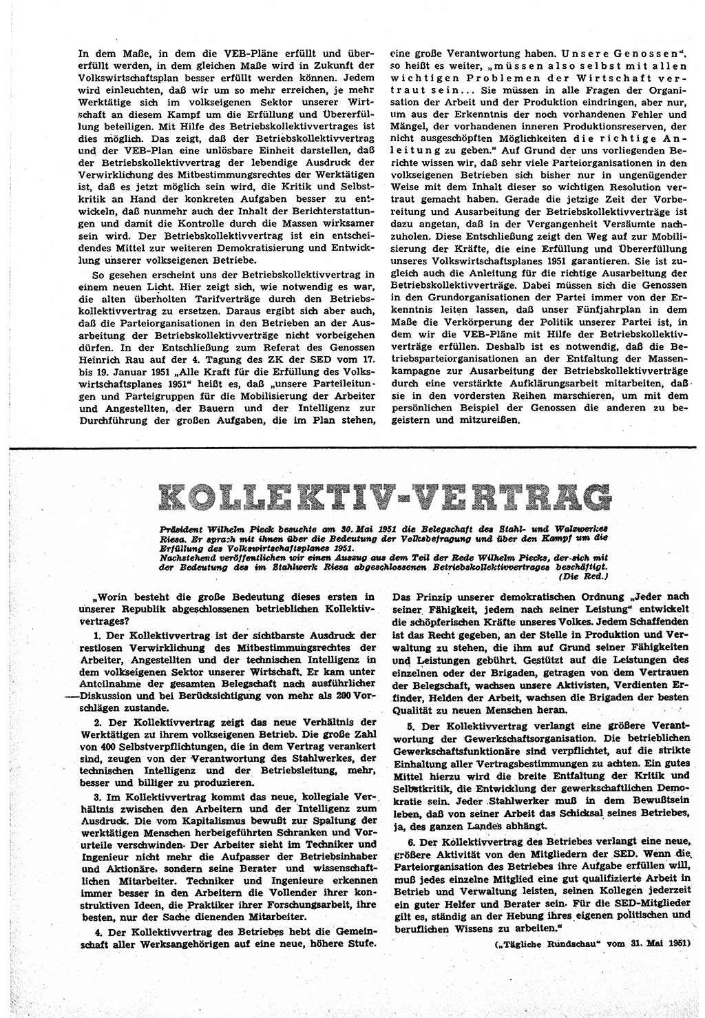Neuer Weg (NW), Halbmonatsschrift für aktuelle Fragen der Arbeiterbewegung [Zentralkomitee (ZK) Sozialistische Einheitspartei Deutschlands (SED)], 6. Jahrgang [Deutsche Demokratische Republik (DDR)] 1951, Heft 11/6 (NW ZK SED DDR 1951, H. 11/6)