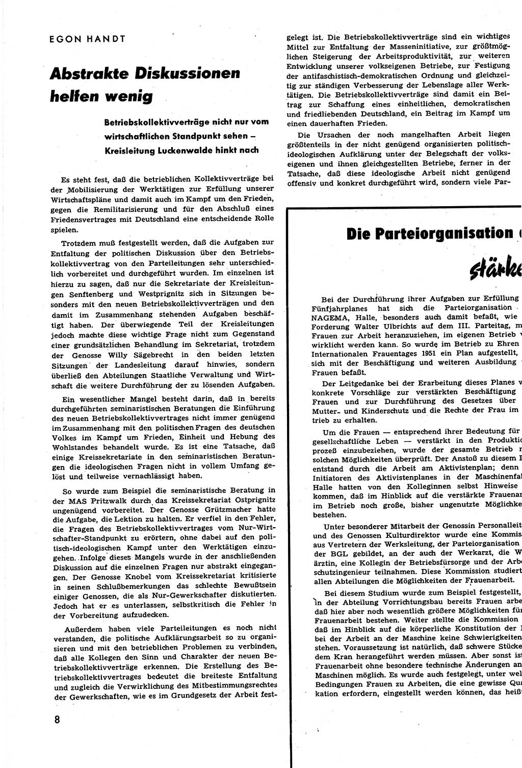 Neuer Weg (NW), Halbmonatsschrift für aktuelle Fragen der Arbeiterbewegung [Zentralkomitee (ZK) Sozialistische Einheitspartei Deutschlands (SED)], 6. Jahrgang [Deutsche Demokratische Republik (DDR)] 1951, Heft 11/8 (NW ZK SED DDR 1951, H. 11/8)