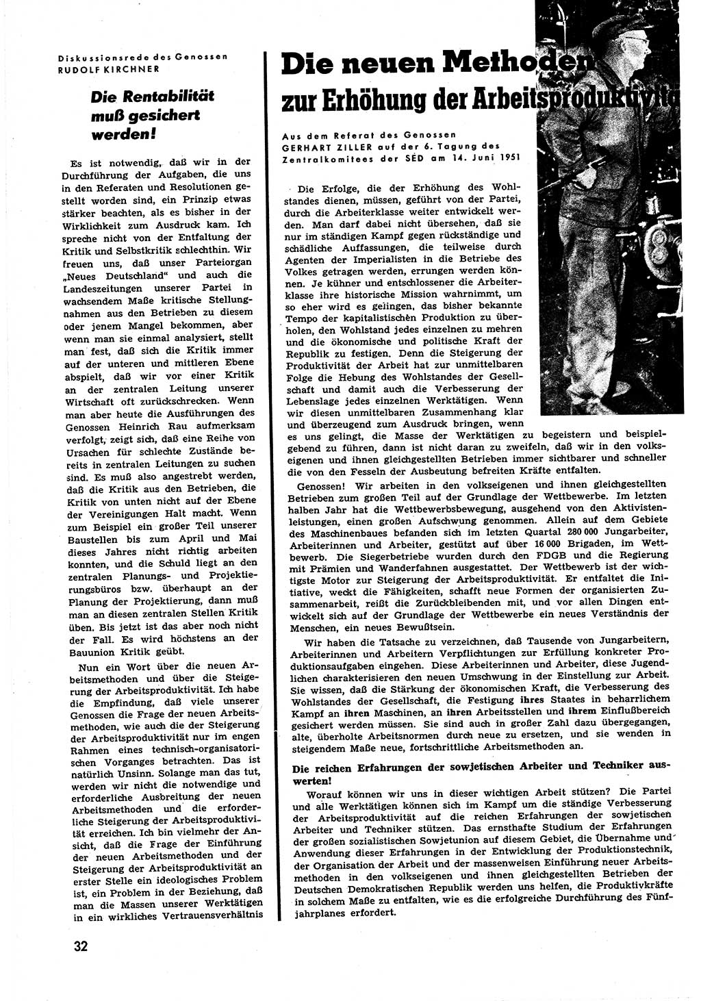 Neuer Weg (NW), Halbmonatsschrift für aktuelle Fragen der Arbeiterbewegung [Zentralkomitee (ZK) Sozialistische Einheitspartei Deutschlands (SED)], 6. Jahrgang [Deutsche Demokratische Republik (DDR)] 1951, Heft 12/32 (NW ZK SED DDR 1951, H. 12/32)