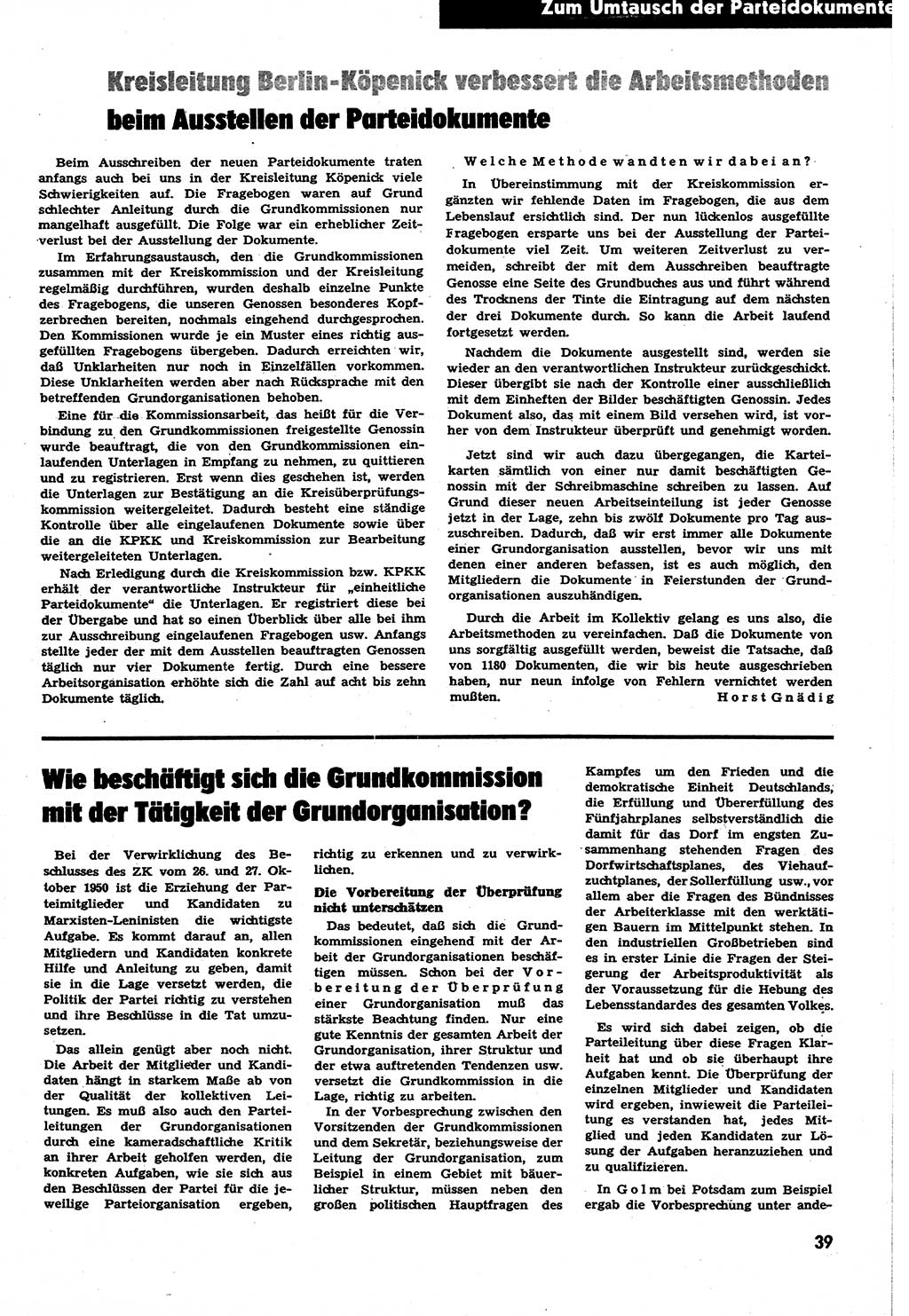 Neuer Weg (NW), Halbmonatsschrift für aktuelle Fragen der Arbeiterbewegung [Zentralkomitee (ZK) Sozialistische Einheitspartei Deutschlands (SED)], 6. Jahrgang [Deutsche Demokratische Republik (DDR)] 1951, Heft 12/39 (NW ZK SED DDR 1951, H. 12/39)
