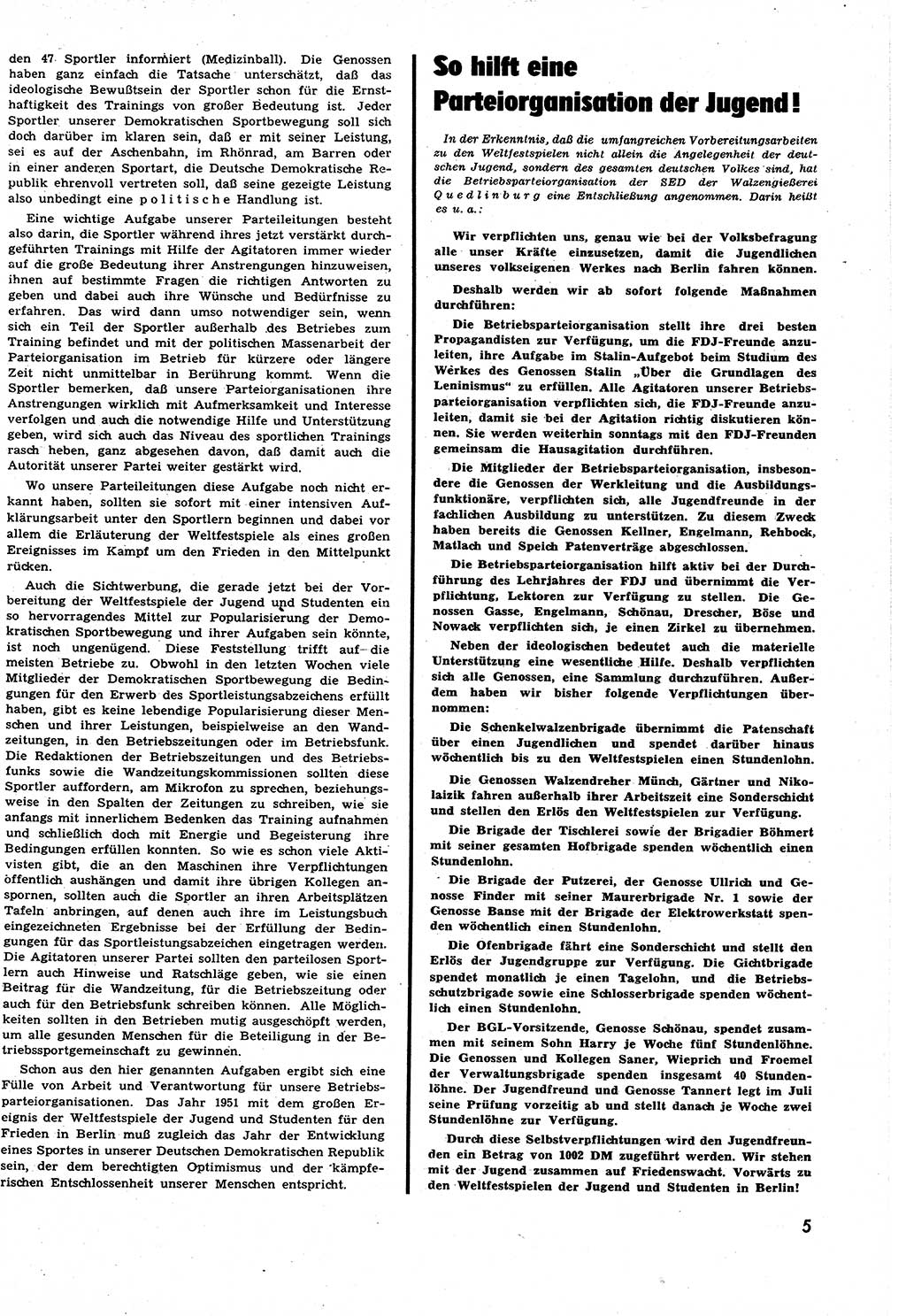 Neuer Weg (NW), Halbmonatsschrift für aktuelle Fragen der Arbeiterbewegung [Zentralkomitee (ZK) Sozialistische Einheitspartei Deutschlands (SED)], 6. Jahrgang [Deutsche Demokratische Republik (DDR)] 1951, Heft 13/5 (NW ZK SED DDR 1951, H. 13/5)