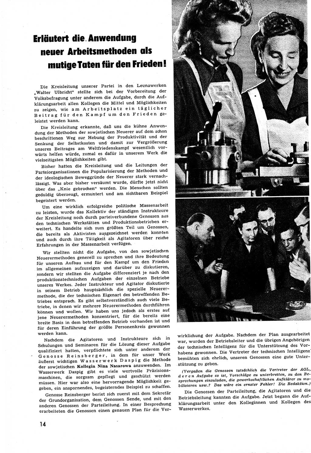 Neuer Weg (NW), Halbmonatsschrift für aktuelle Fragen der Arbeiterbewegung [Zentralkomitee (ZK) Sozialistische Einheitspartei Deutschlands (SED)], 6. Jahrgang [Deutsche Demokratische Republik (DDR)] 1951, Heft 13/14 (NW ZK SED DDR 1951, H. 13/14)