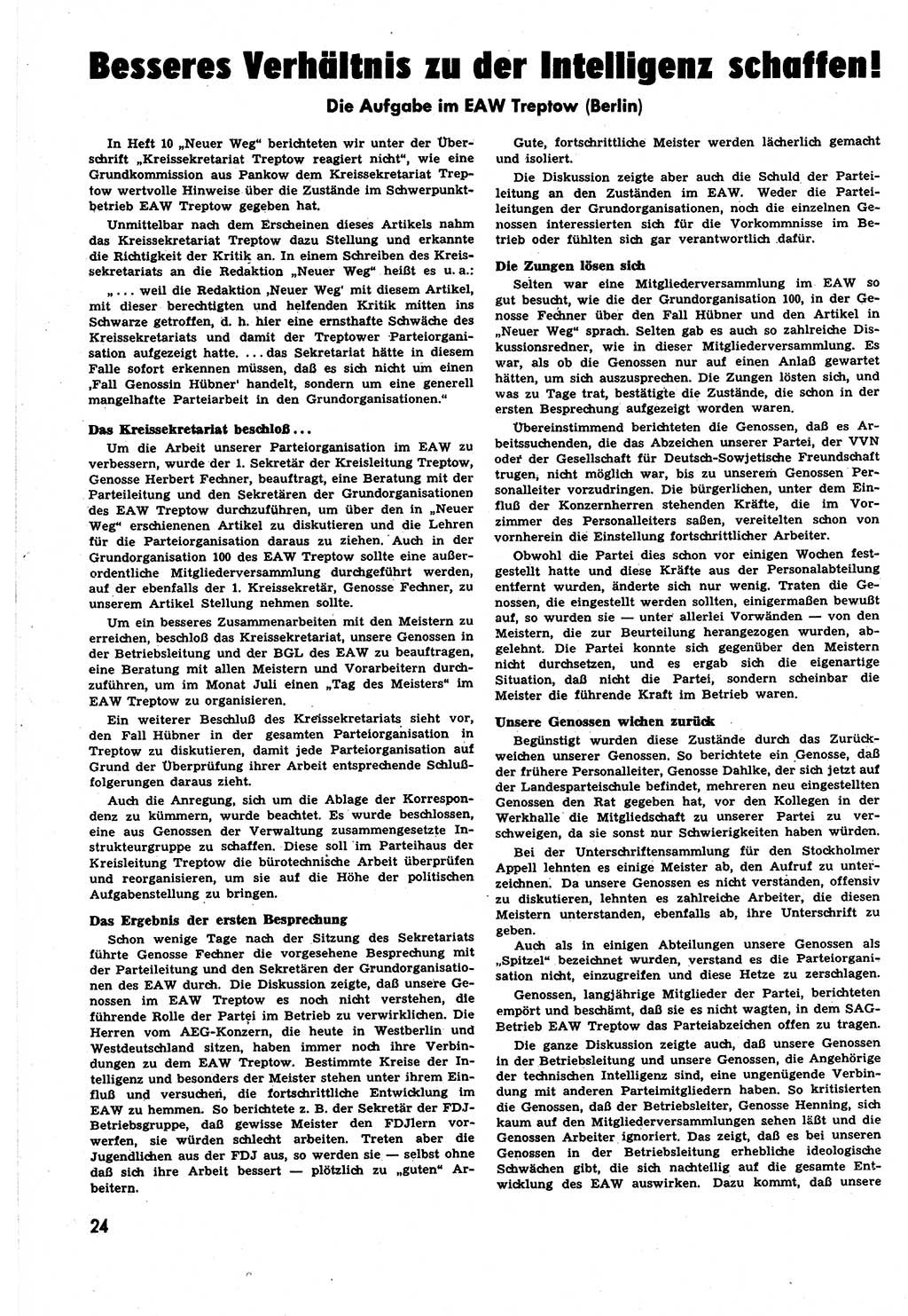 Neuer Weg (NW), Halbmonatsschrift für aktuelle Fragen der Arbeiterbewegung [Zentralkomitee (ZK) Sozialistische Einheitspartei Deutschlands (SED)], 6. Jahrgang [Deutsche Demokratische Republik (DDR)] 1951, Heft 13/24 (NW ZK SED DDR 1951, H. 13/24)