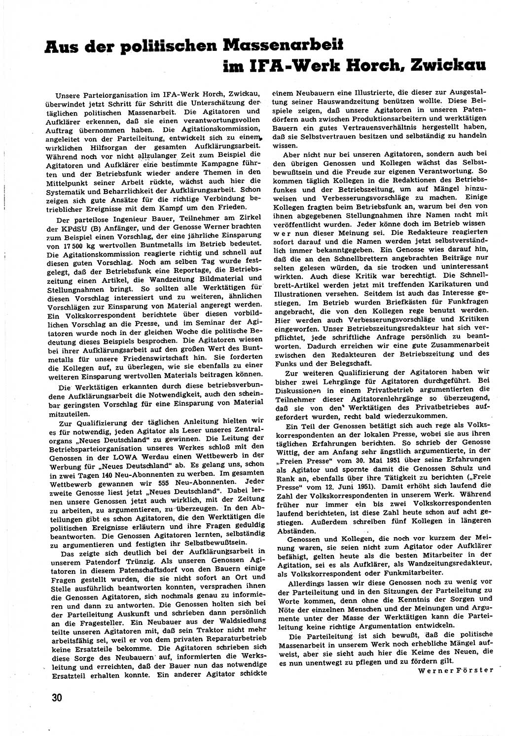 Neuer Weg (NW), Halbmonatsschrift für aktuelle Fragen der Arbeiterbewegung [Zentralkomitee (ZK) Sozialistische Einheitspartei Deutschlands (SED)], 6. Jahrgang [Deutsche Demokratische Republik (DDR)] 1951, Heft 13/30 (NW ZK SED DDR 1951, H. 13/30)