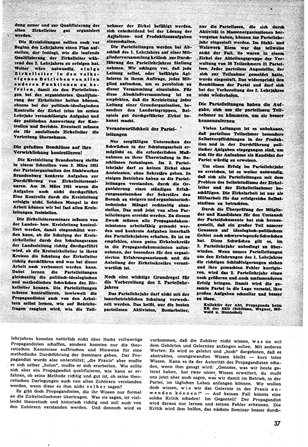 Neuer Weg (NW), Halbmonatsschrift für aktuelle Fragen der Arbeiterbewegung [Zentralkomitee (ZK) Sozialistische Einheitspartei Deutschlands (SED)], 6. Jahrgang [Deutsche Demokratische Republik (DDR)] 1951, Heft 13/37 (NW ZK SED DDR 1951, H. 13/37)