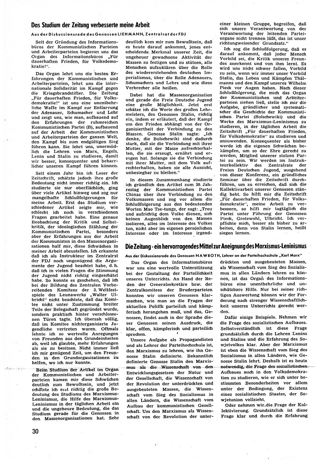Neuer Weg (NW), Halbmonatsschrift für aktuelle Fragen der Arbeiterbewegung [Zentralkomitee (ZK) Sozialistische Einheitspartei Deutschlands (SED)], 6. Jahrgang [Deutsche Demokratische Republik (DDR)] 1951, Heft 14/30 (NW ZK SED DDR 1951, H. 14/30)