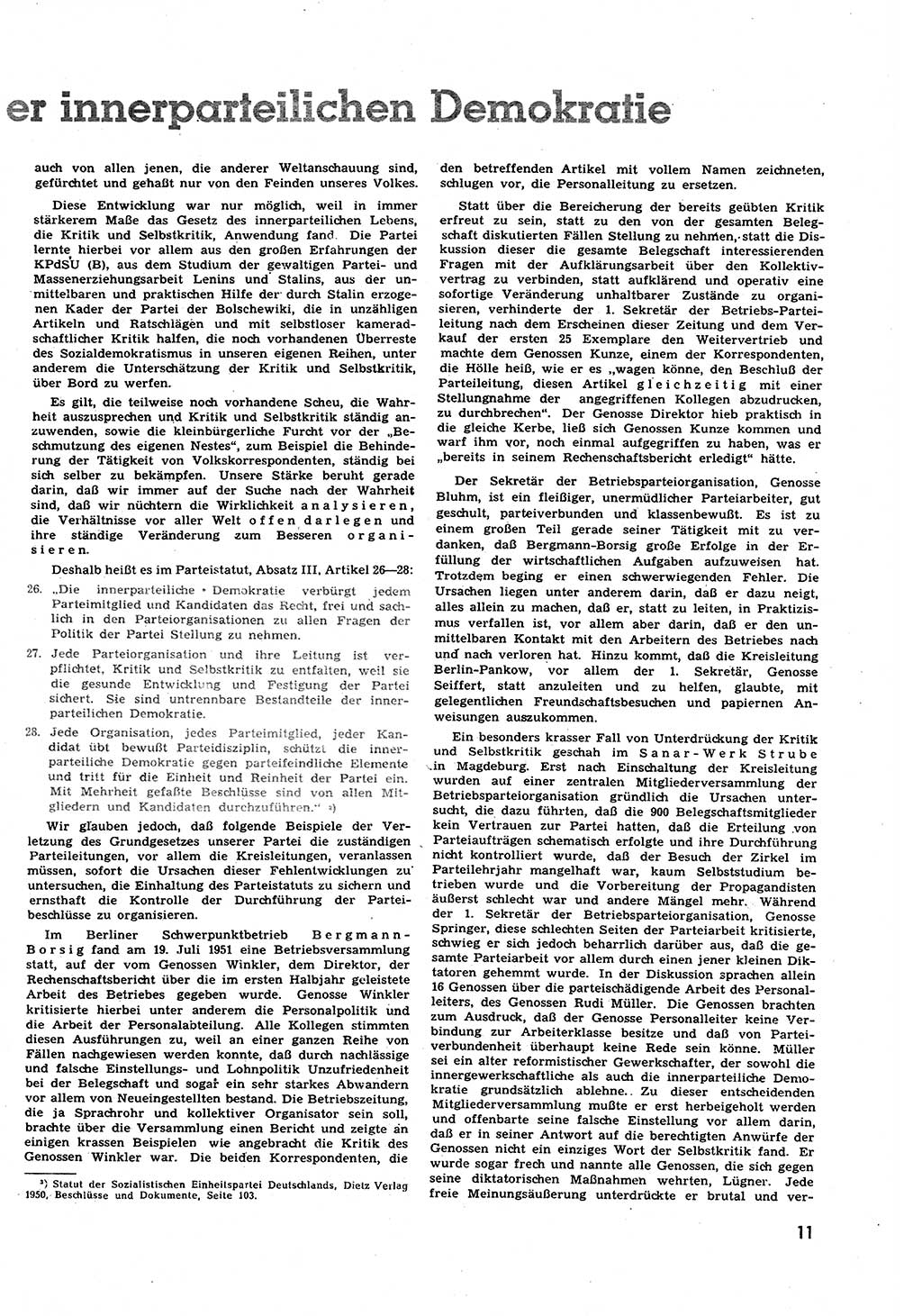 Neuer Weg (NW), Halbmonatsschrift für aktuelle Fragen der Arbeiterbewegung [Zentralkomitee (ZK) Sozialistische Einheitspartei Deutschlands (SED)], 6. Jahrgang [Deutsche Demokratische Republik (DDR)] 1951, Heft 15/11 (NW ZK SED DDR 1951, H. 15/11)
