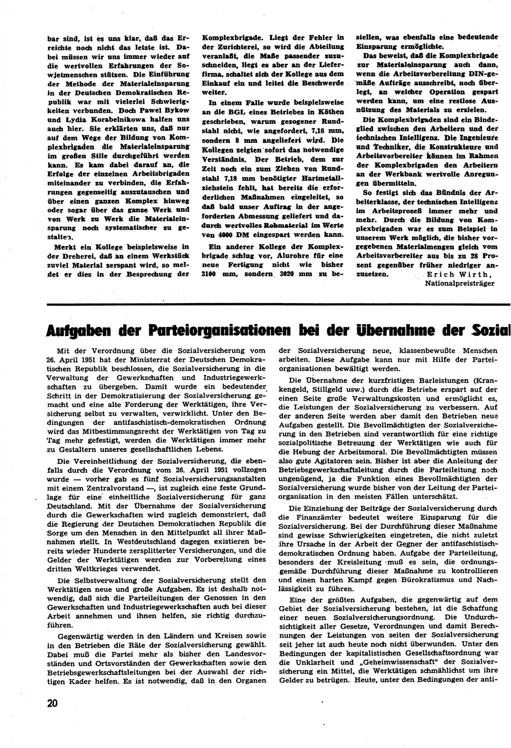 Neuer Weg (NW), Halbmonatsschrift für aktuelle Fragen der Arbeiterbewegung [Zentralkomitee (ZK) Sozialistische Einheitspartei Deutschlands (SED)], 6. Jahrgang [Deutsche Demokratische Republik (DDR)] 1951, Heft 15/20 (NW ZK SED DDR 1951, H. 15/20)