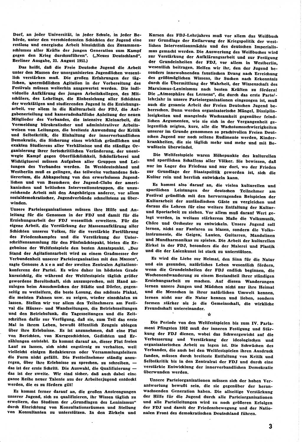 Neuer Weg (NW), Halbmonatsschrift für aktuelle Fragen der Arbeiterbewegung [Zentralkomitee (ZK) Sozialistische Einheitspartei Deutschlands (SED)], 6. Jahrgang [Deutsche Demokratische Republik (DDR)] 1951, Heft 16/3 (NW ZK SED DDR 1951, H. 16/3)