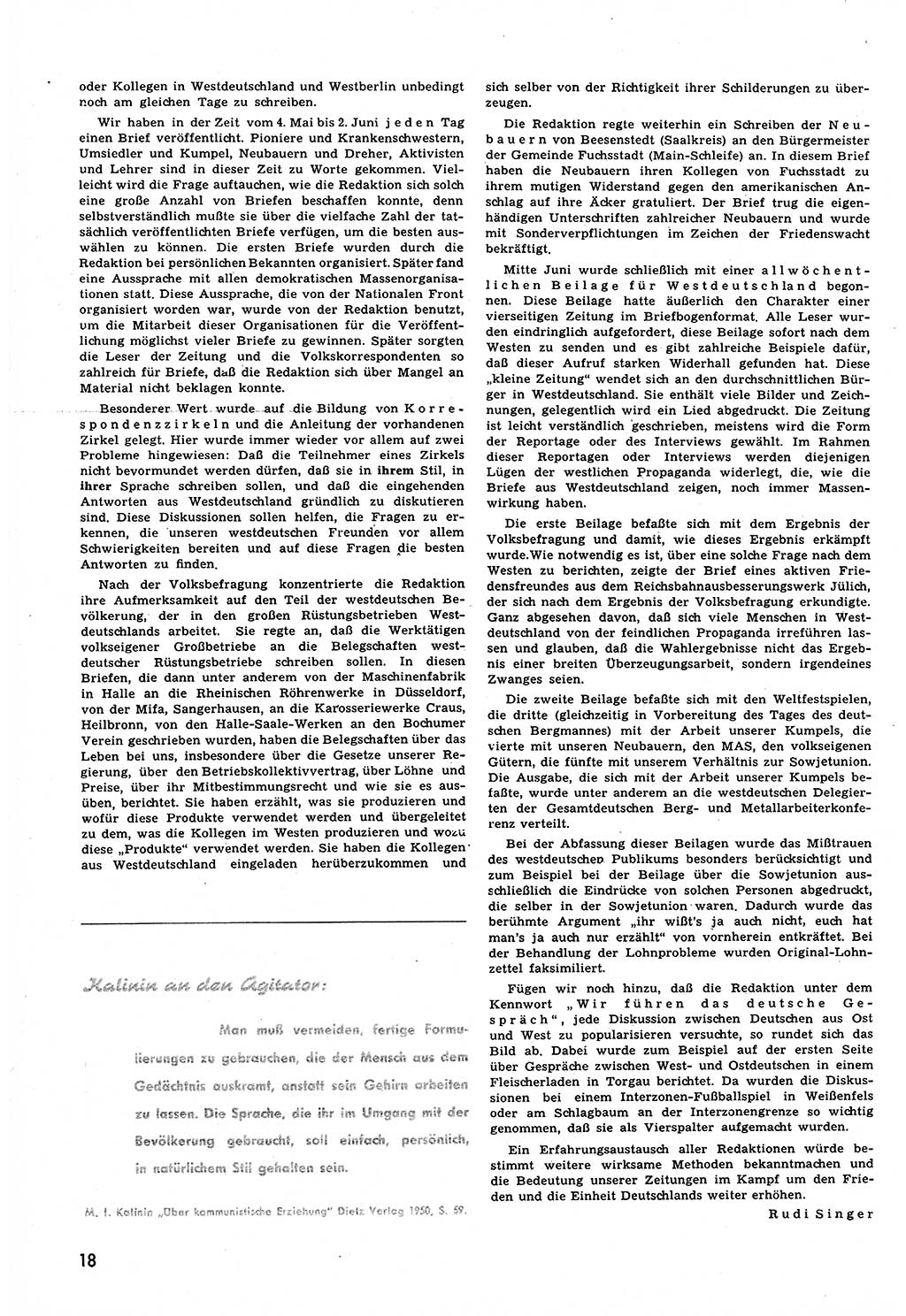 Neuer Weg (NW), Halbmonatsschrift für aktuelle Fragen der Arbeiterbewegung [Zentralkomitee (ZK) Sozialistische Einheitspartei Deutschlands (SED)], 6. Jahrgang [Deutsche Demokratische Republik (DDR)] 1951, Heft 16/18 (NW ZK SED DDR 1951, H. 16/18)