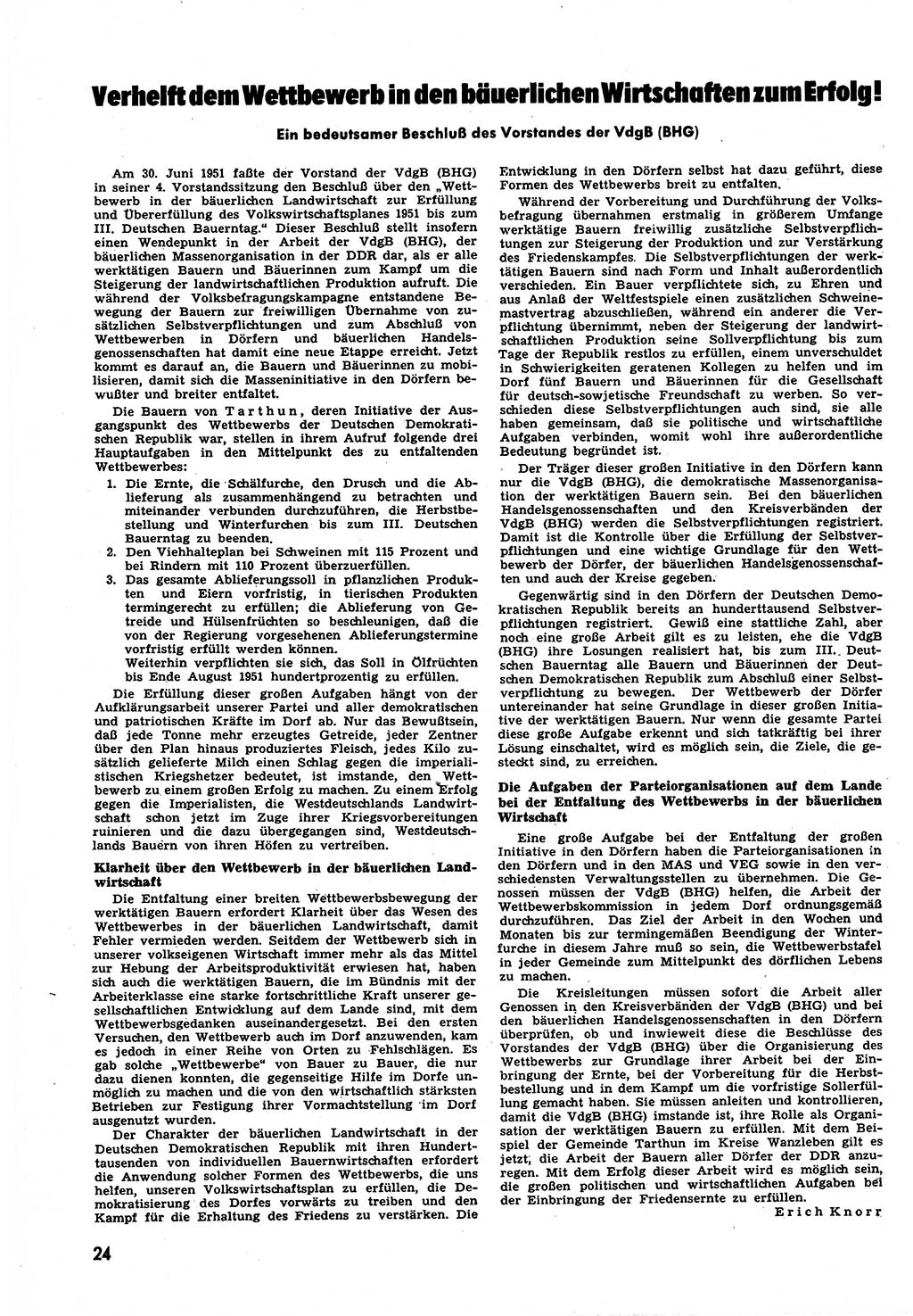 Neuer Weg (NW), Halbmonatsschrift für aktuelle Fragen der Arbeiterbewegung [Zentralkomitee (ZK) Sozialistische Einheitspartei Deutschlands (SED)], 6. Jahrgang [Deutsche Demokratische Republik (DDR)] 1951, Heft 16/24 (NW ZK SED DDR 1951, H. 16/24)