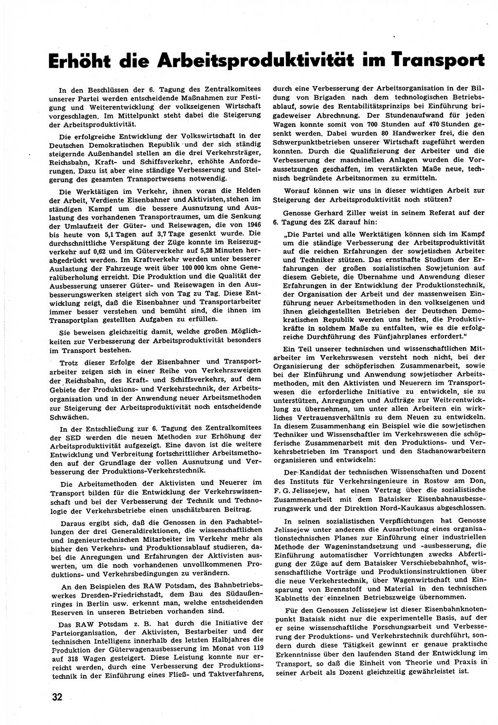 Neuer Weg (NW), Halbmonatsschrift für aktuelle Fragen der Arbeiterbewegung [Zentralkomitee (ZK) Sozialistische Einheitspartei Deutschlands (SED)], 6. Jahrgang [Deutsche Demokratische Republik (DDR)] 1951, Heft 16/32 (NW ZK SED DDR 1951, H. 16/32)