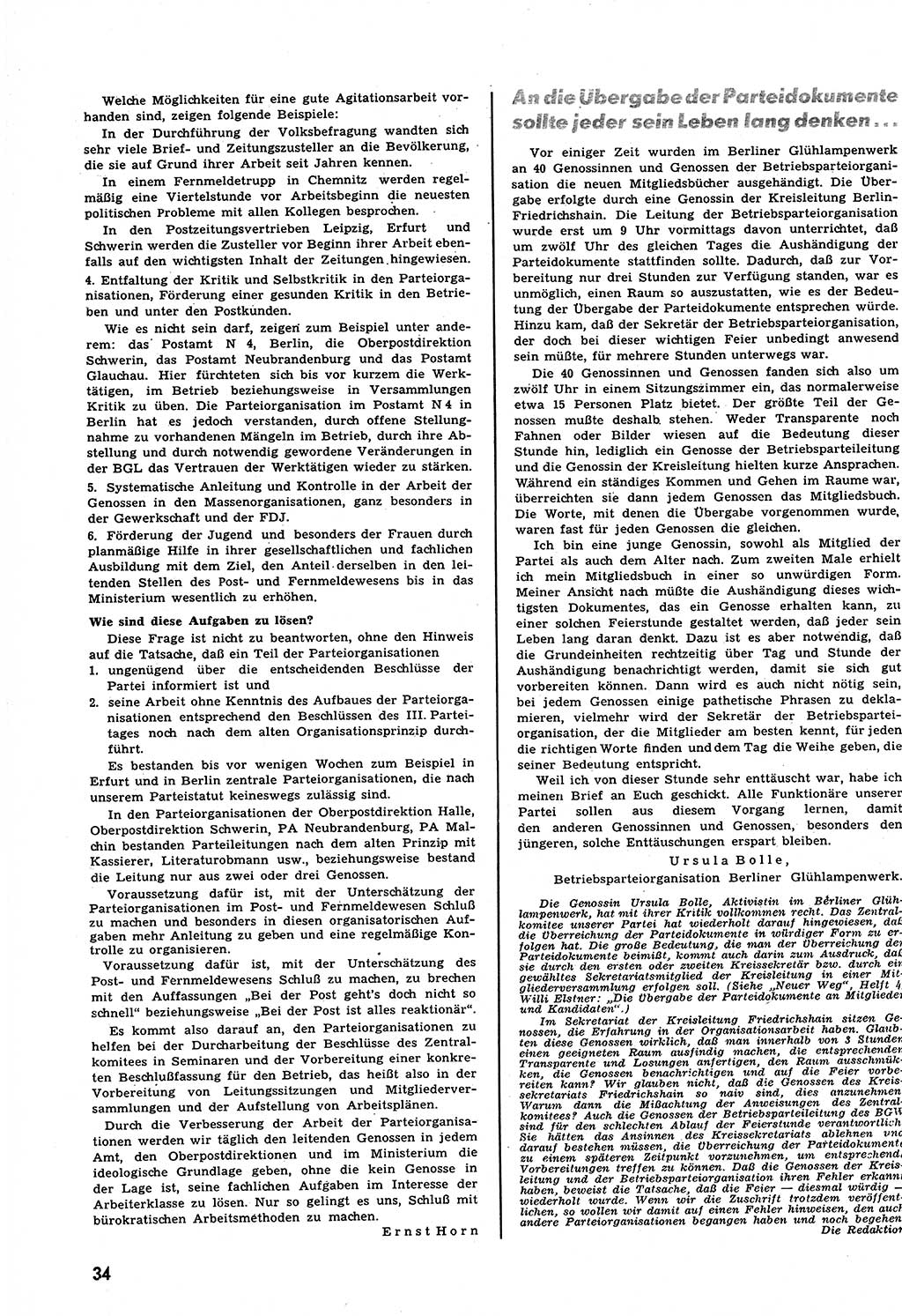 Neuer Weg (NW), Halbmonatsschrift für aktuelle Fragen der Arbeiterbewegung [Zentralkomitee (ZK) Sozialistische Einheitspartei Deutschlands (SED)], 6. Jahrgang [Deutsche Demokratische Republik (DDR)] 1951, Heft 16/34 (NW ZK SED DDR 1951, H. 16/34)
